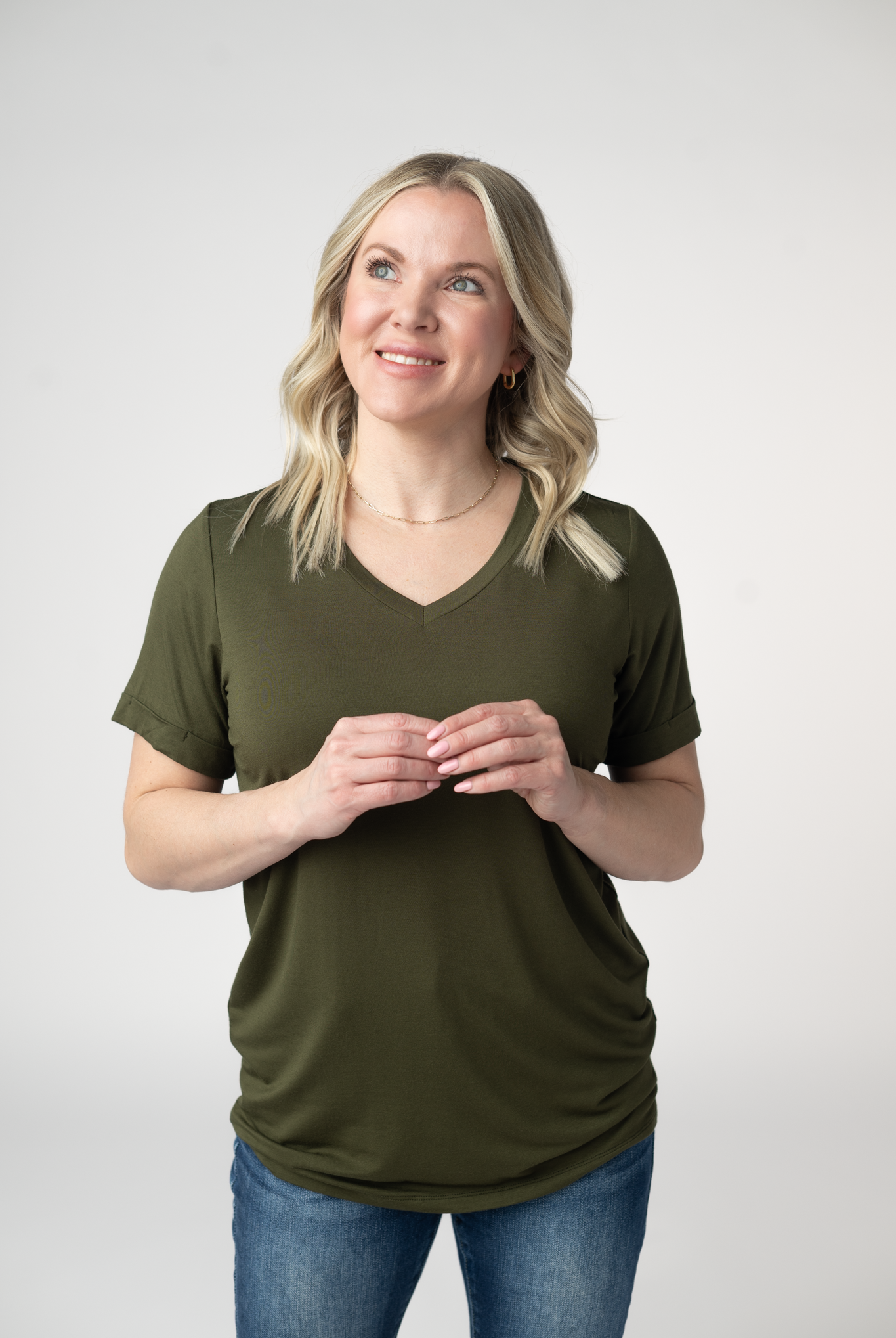 IN STOCK Sophie Top - Dark Olive-Shirts-Dear Me Southern Boutique, located in DeRidder, Louisiana