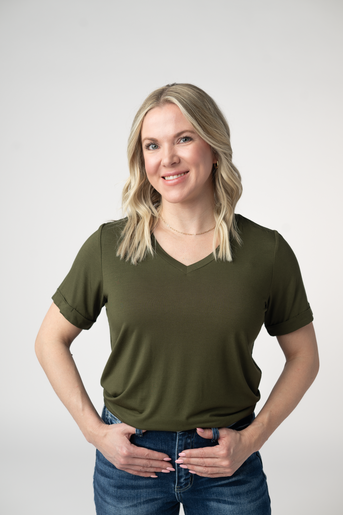 IN STOCK Sophie Top - Dark Olive-Shirts-Dear Me Southern Boutique, located in DeRidder, Louisiana