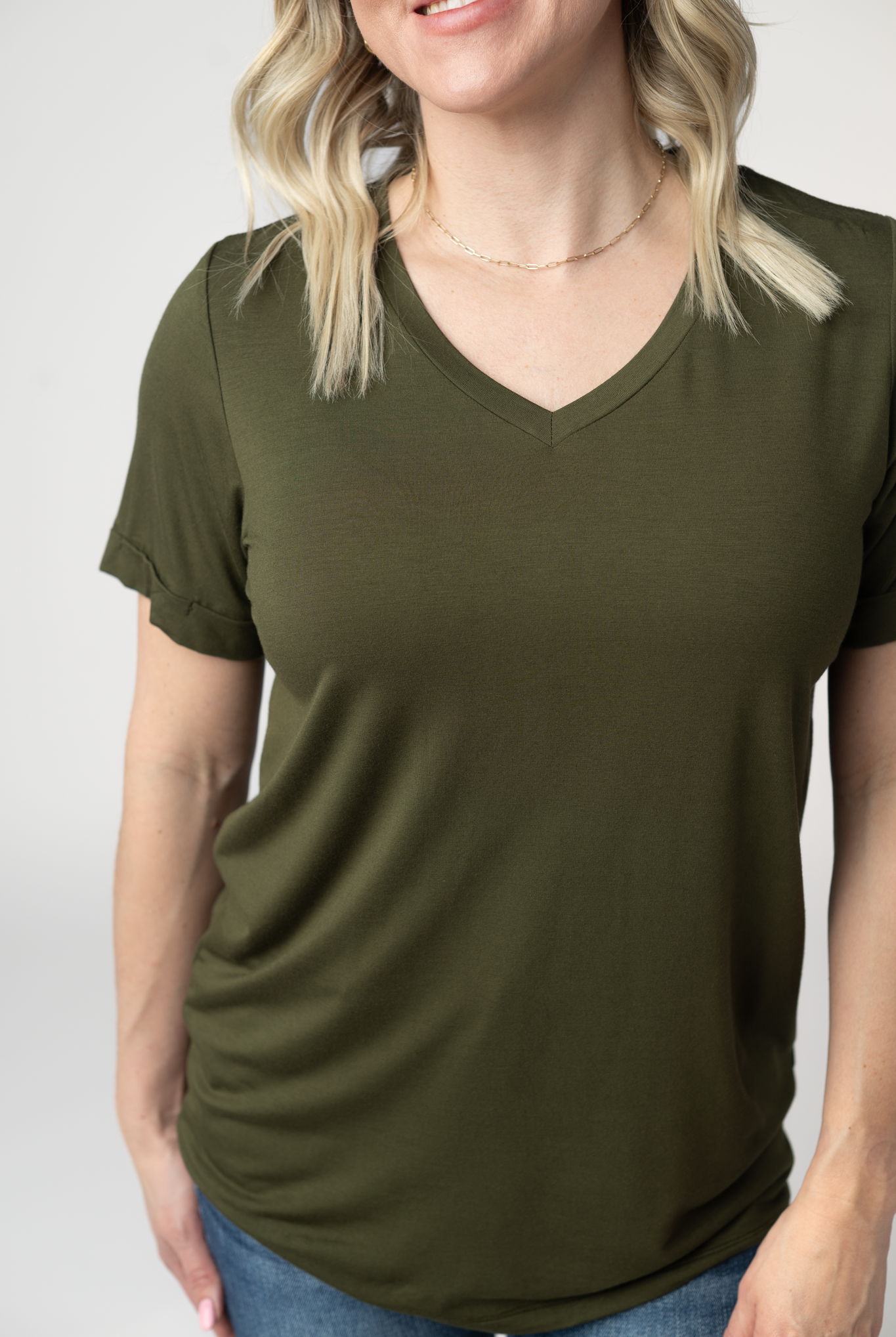 IN STOCK Sophie Top - Dark Olive-Shirts-Dear Me Southern Boutique, located in DeRidder, Louisiana