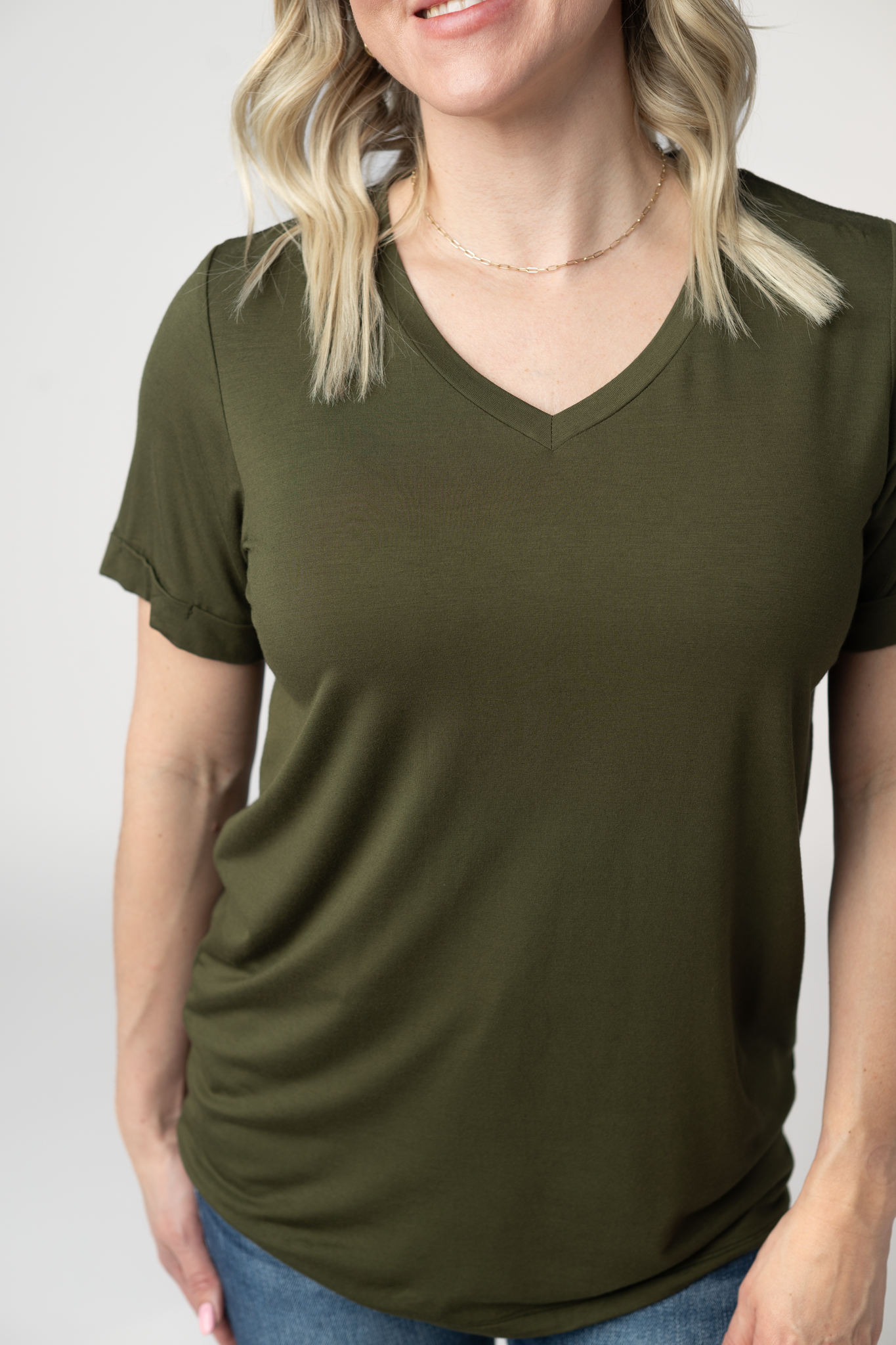 IN STOCK Sophie Top - Dark Olive-Shirts-Dear Me Southern Boutique, located in DeRidder, Louisiana