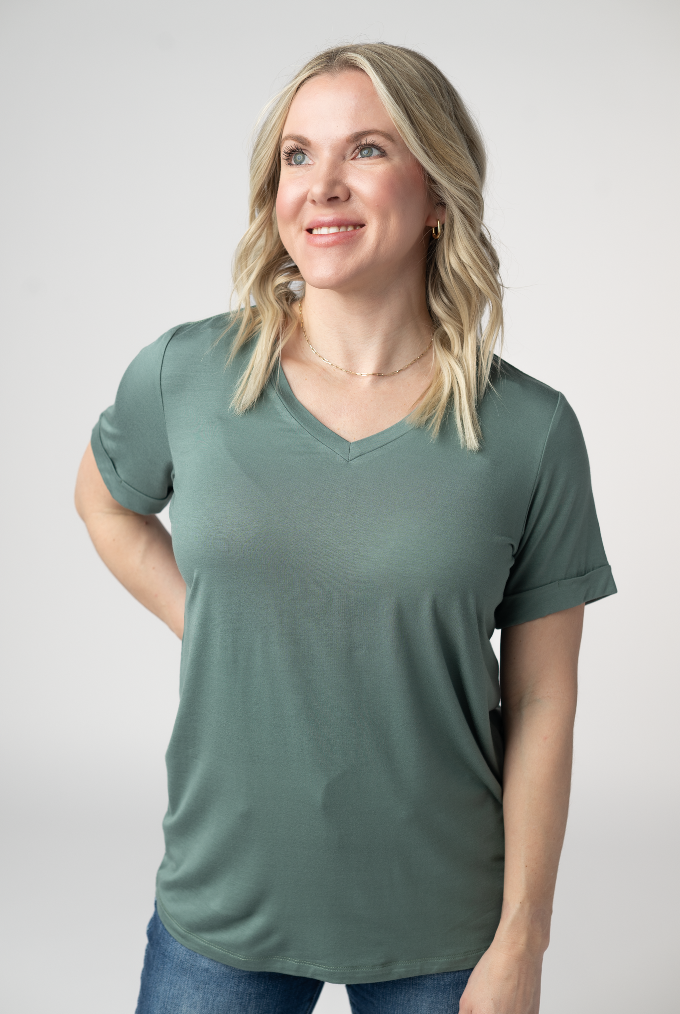 IN STOCK Sophie Top - Dusty Jade-Shirts-Dear Me Southern Boutique, located in DeRidder, Louisiana