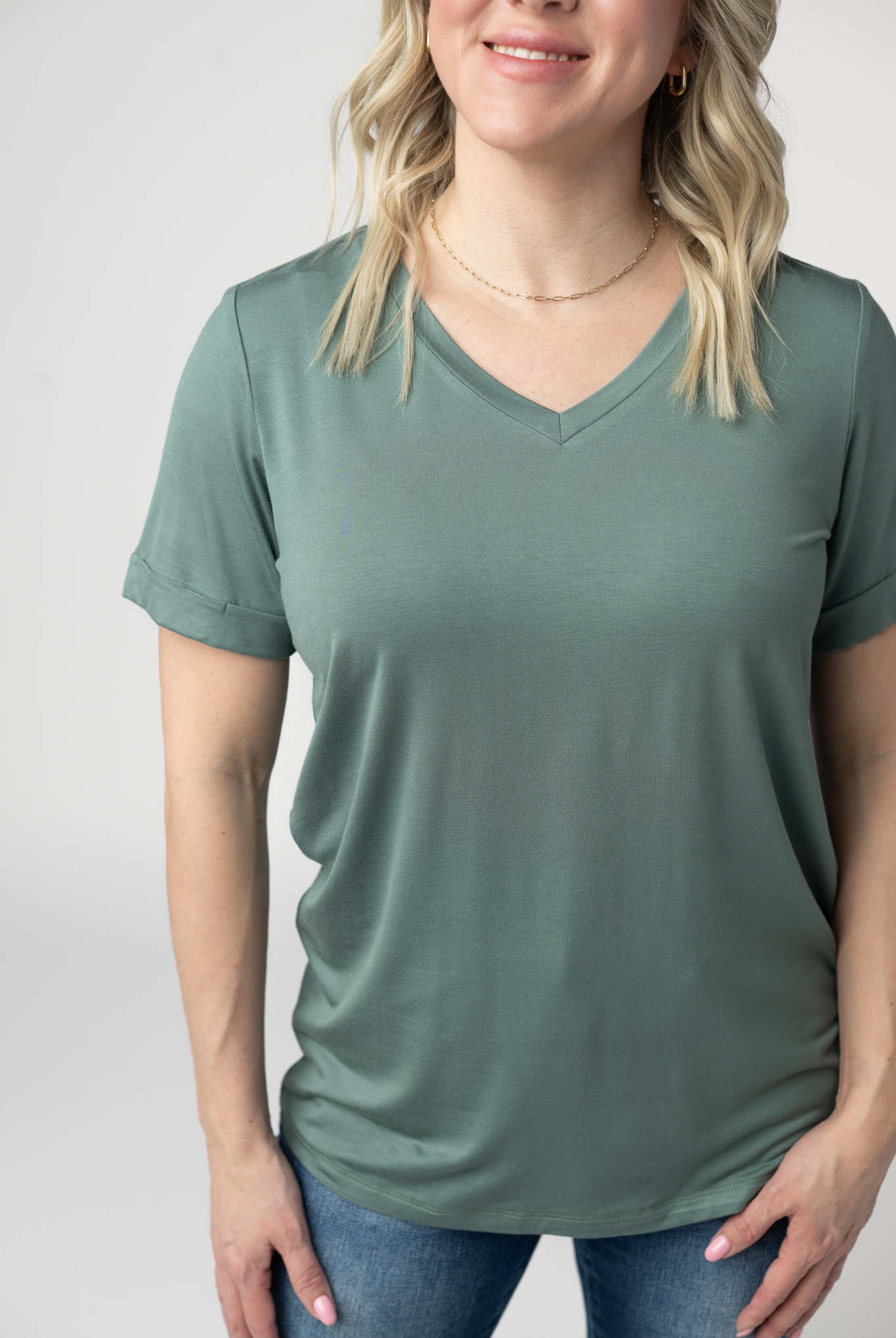 IN STOCK Sophie Top - Dusty Jade-Shirts-Dear Me Southern Boutique, located in DeRidder, Louisiana