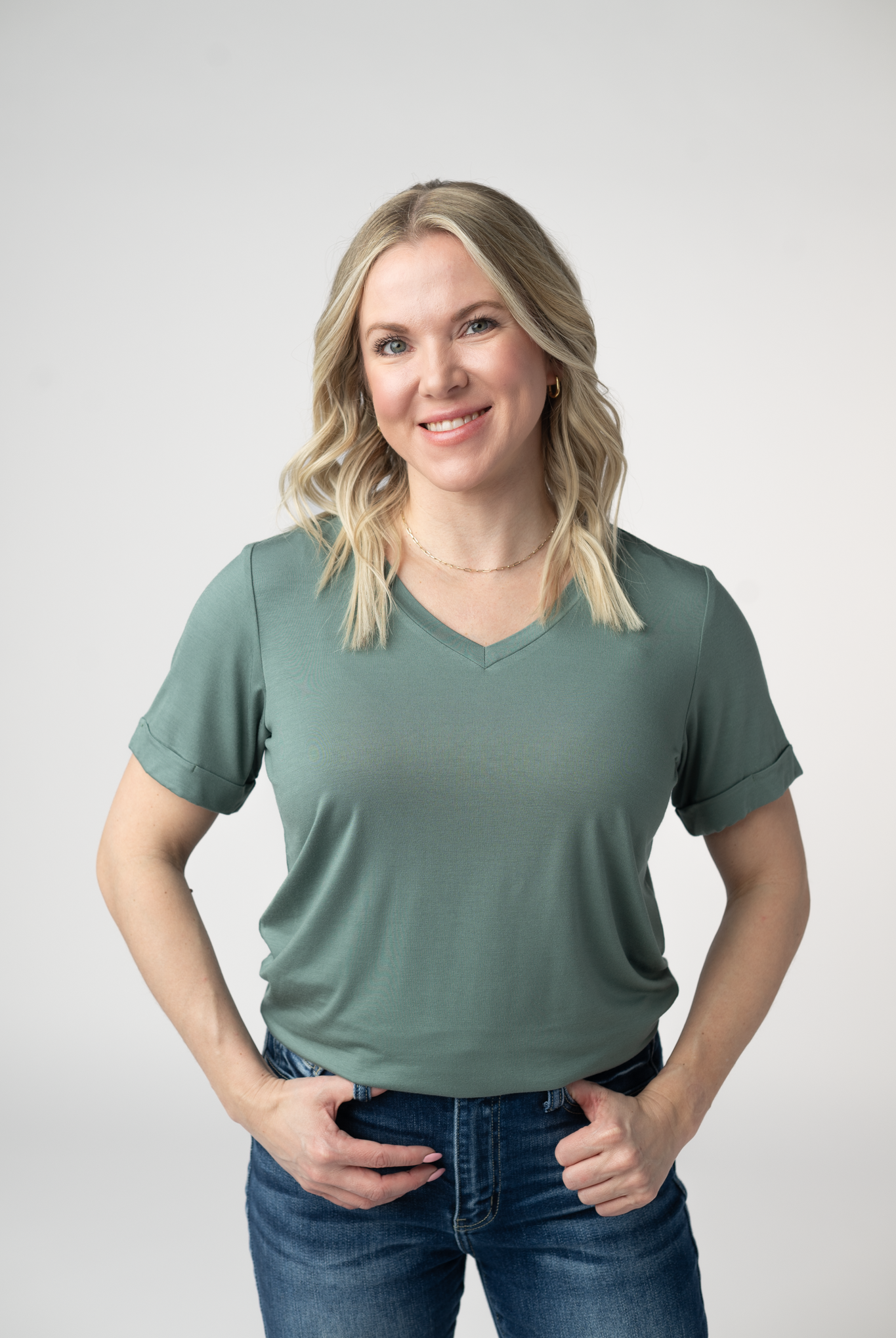 IN STOCK Sophie Top - Dusty Jade-Shirts-Dear Me Southern Boutique, located in DeRidder, Louisiana