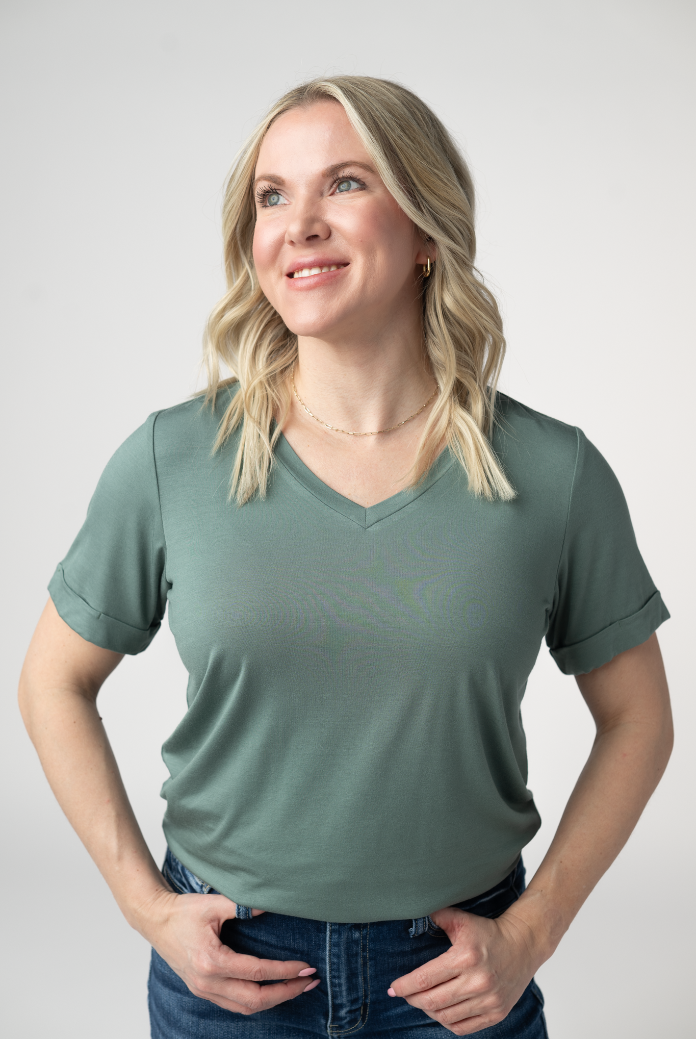 IN STOCK Sophie Top - Dusty Jade-Shirts-Dear Me Southern Boutique, located in DeRidder, Louisiana