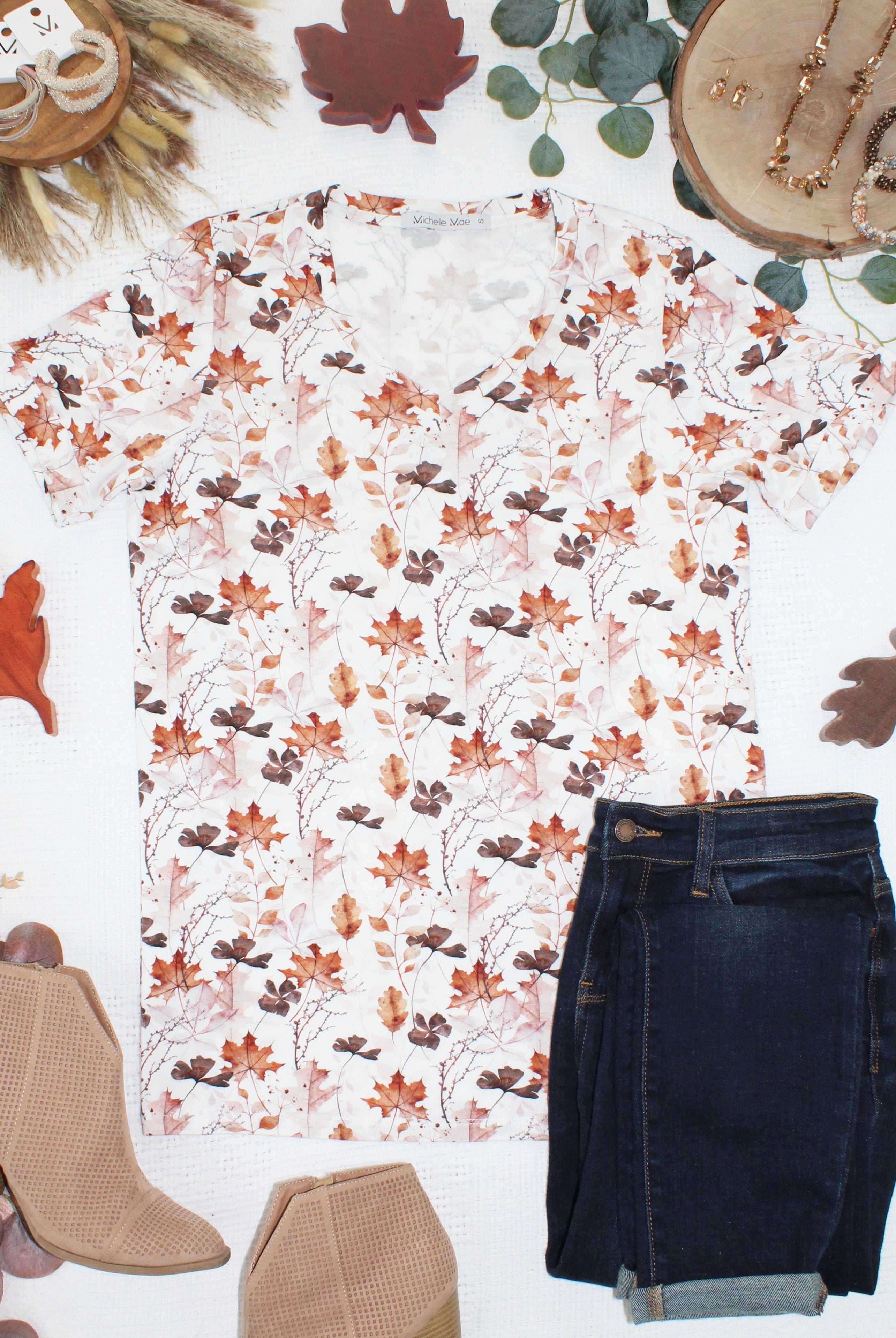 IN STOCK Sophie Top - Fall Foliage-Shirts-Dear Me Southern Boutique, located in DeRidder, Louisiana