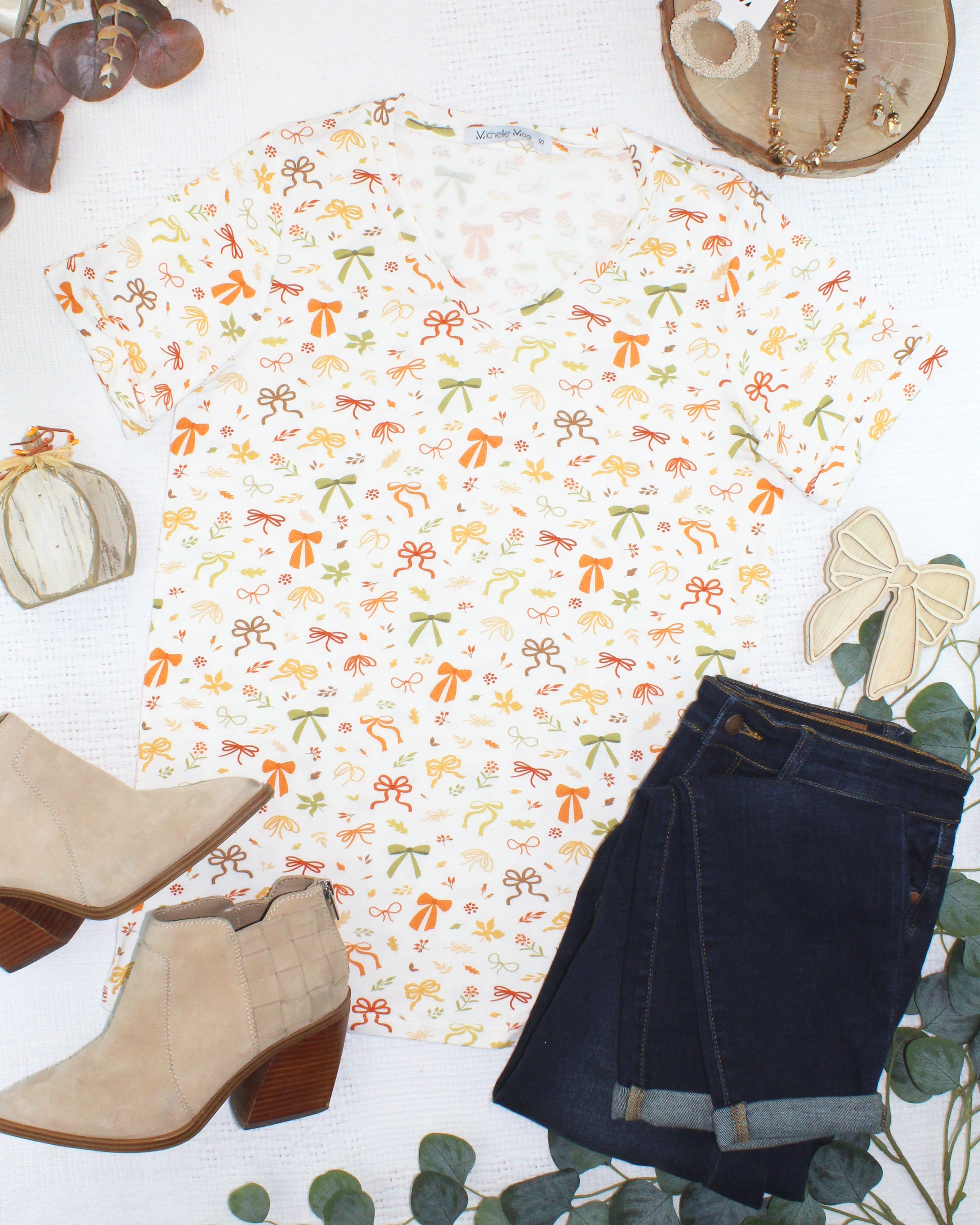IN STOCK Sophie Top - Harvest Bows-Shirts-Dear Me Southern Boutique, located in DeRidder, Louisiana