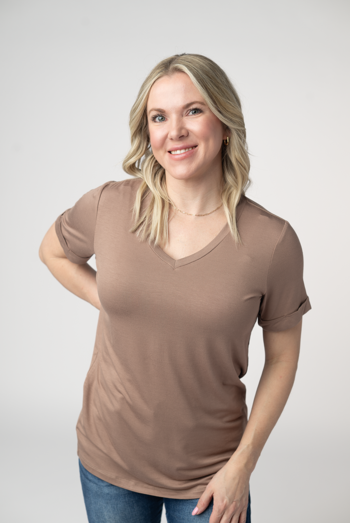 IN STOCK Sophie Top - Mocha-Shirts-Dear Me Southern Boutique, located in DeRidder, Louisiana