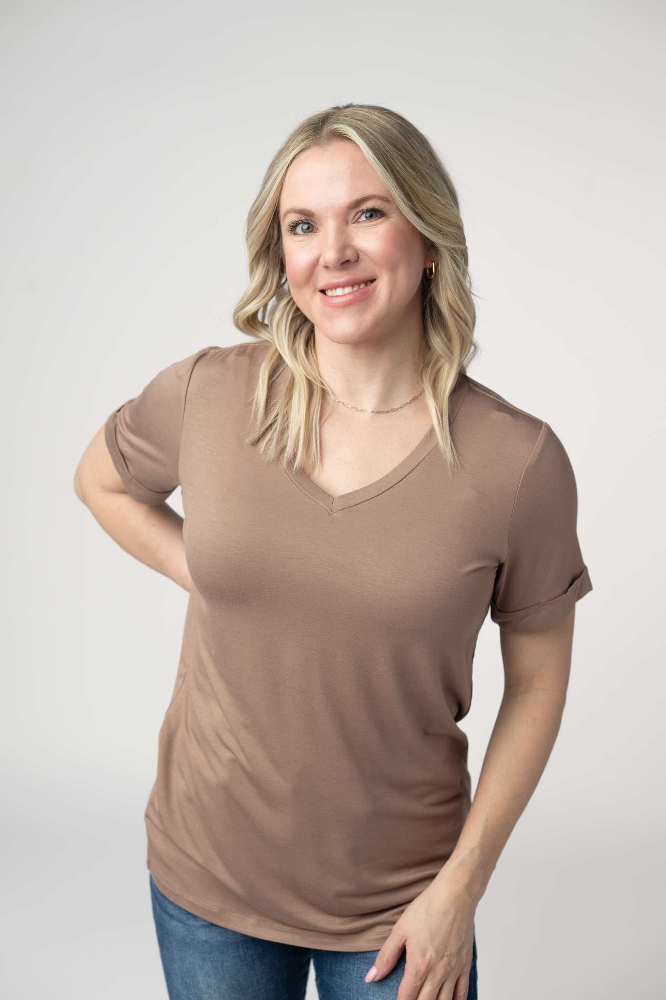 IN STOCK Sophie Top - Mocha-Shirts-Dear Me Southern Boutique, located in DeRidder, Louisiana
