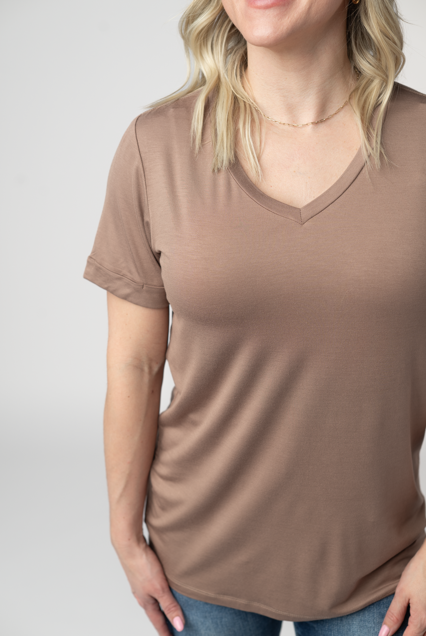 IN STOCK Sophie Top - Mocha-Shirts-Dear Me Southern Boutique, located in DeRidder, Louisiana