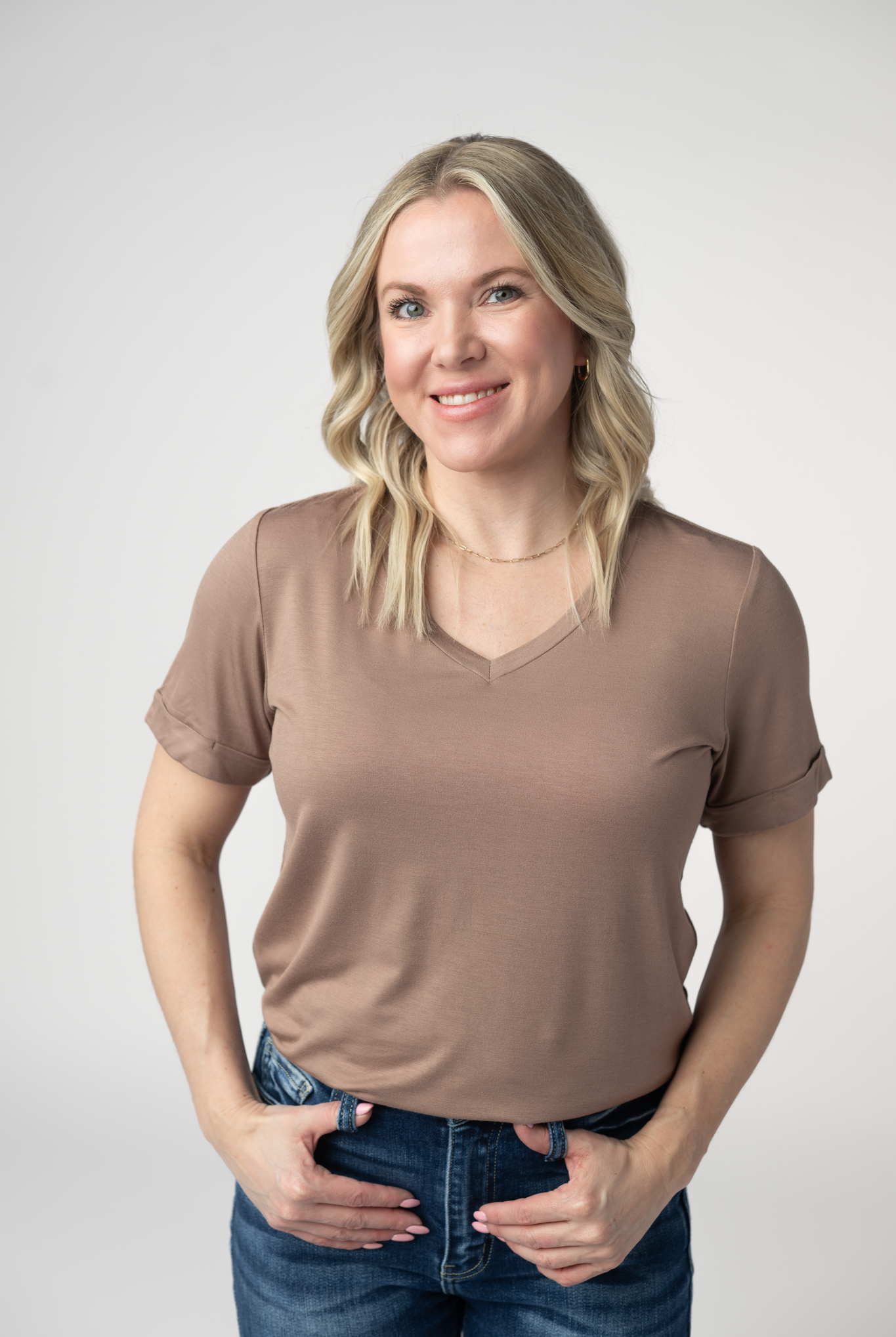 IN STOCK Sophie Top - Mocha-Shirts-Dear Me Southern Boutique, located in DeRidder, Louisiana