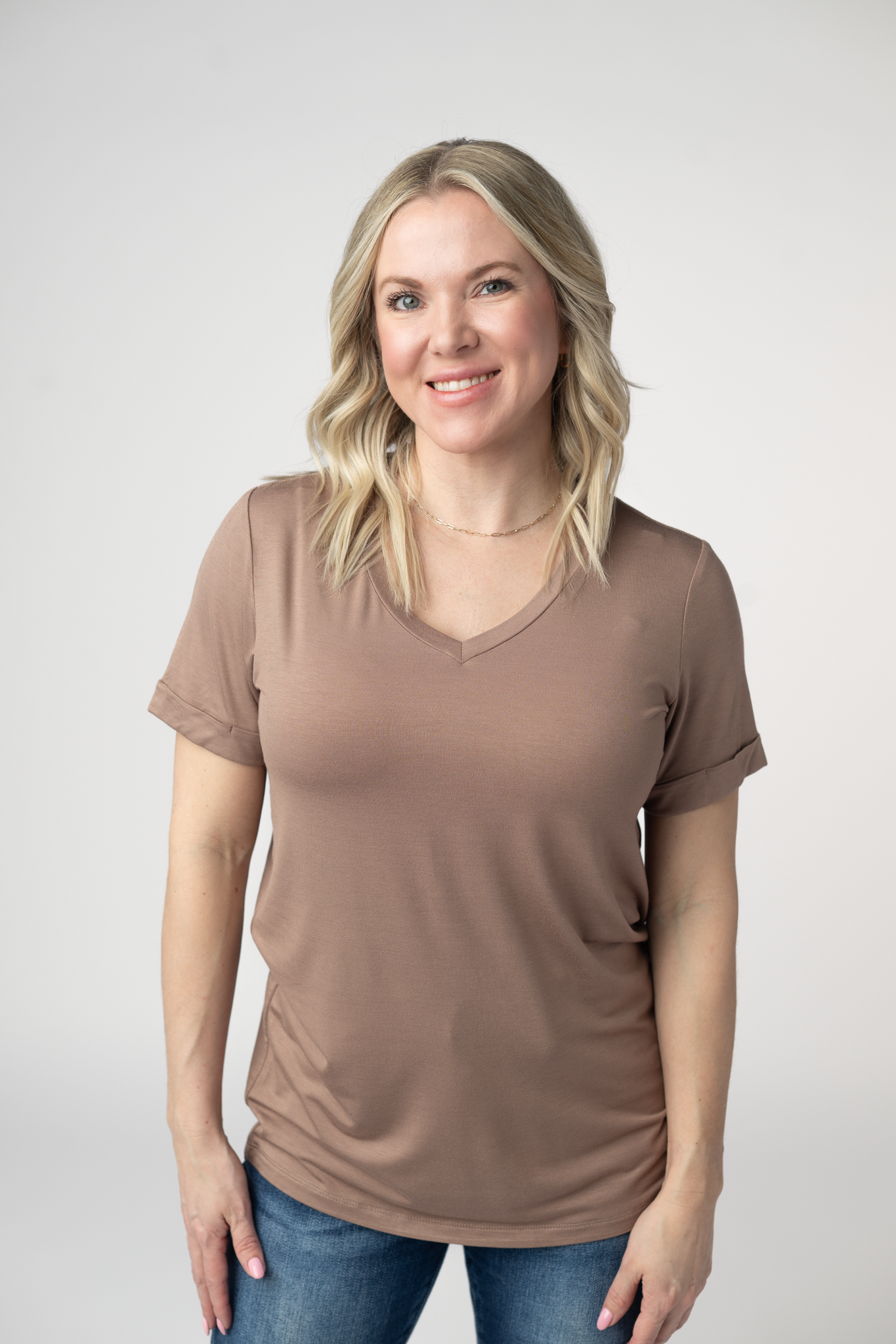 IN STOCK Sophie Top - Mocha-Shirts-Dear Me Southern Boutique, located in DeRidder, Louisiana