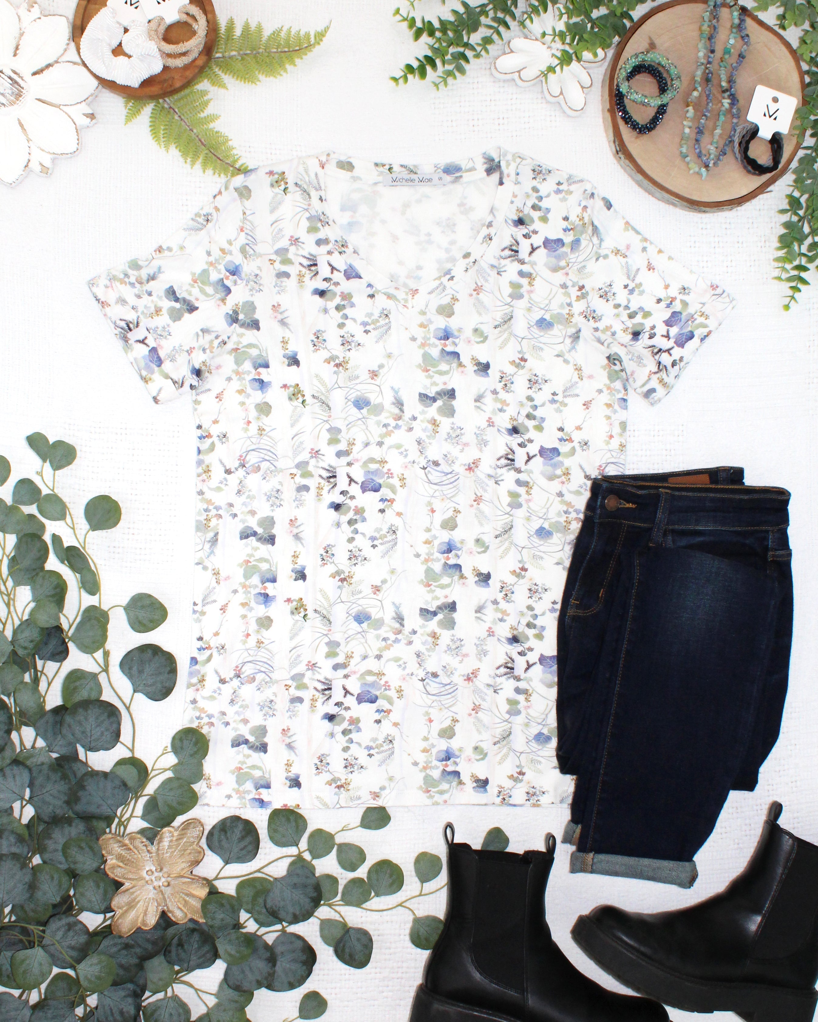 IN STOCK Sophie Top - Olive Meadow-Shirts-Dear Me Southern Boutique, located in DeRidder, Louisiana