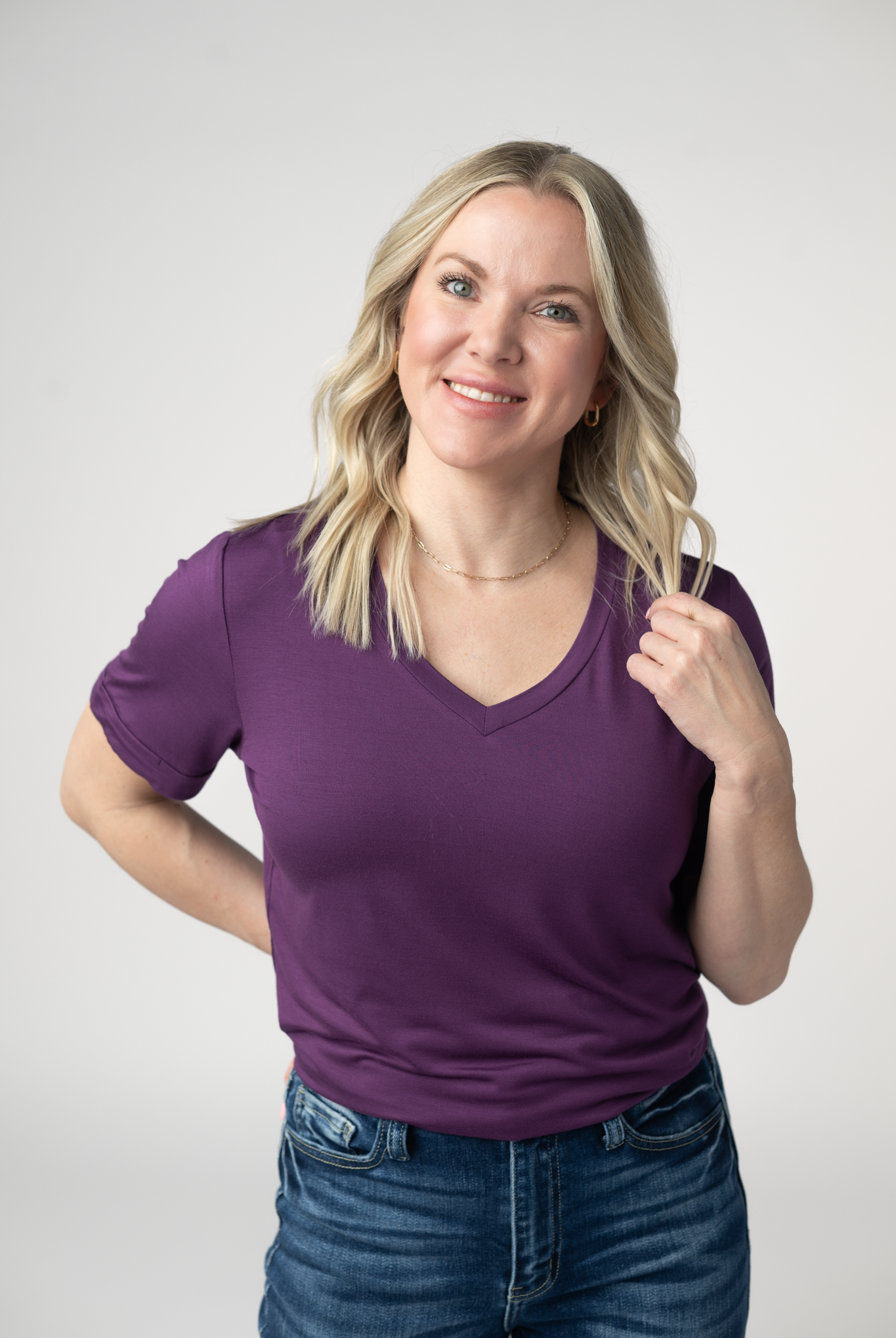 IN STOCK Sophie Top - Purple-Shirts-Dear Me Southern Boutique, located in DeRidder, Louisiana