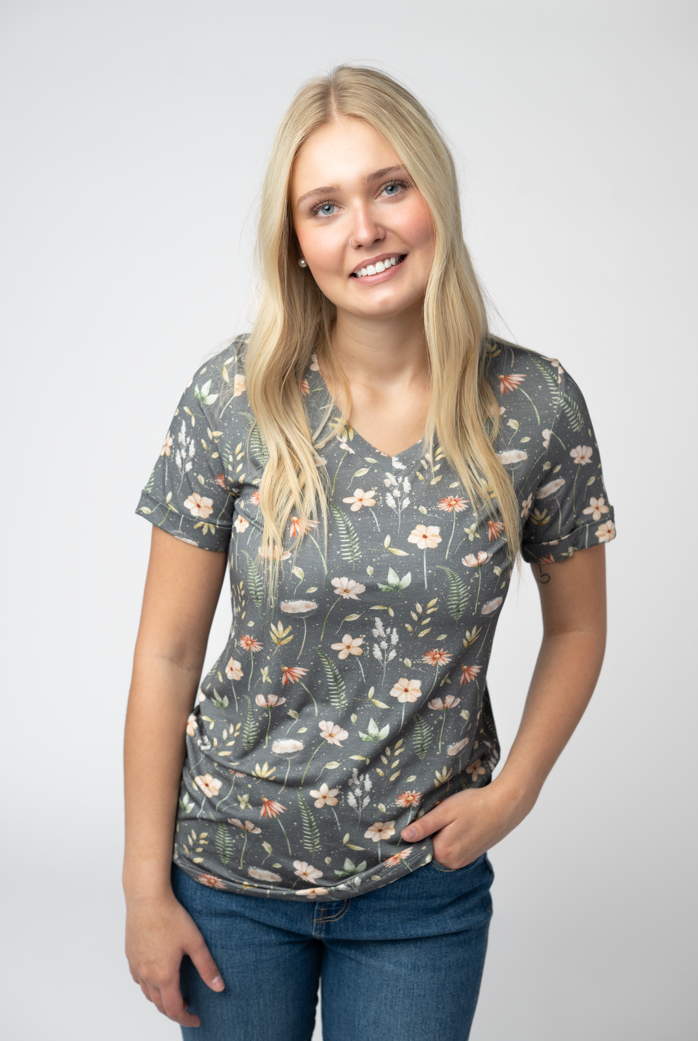 IN STOCK Sophie Top - Wildflower Meadow-Shirts-Dear Me Southern Boutique, located in DeRidder, Louisiana