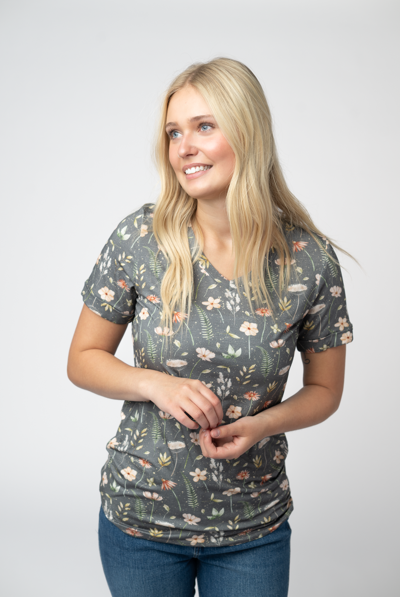 IN STOCK Sophie Top - Wildflower Meadow-Shirts-Dear Me Southern Boutique, located in DeRidder, Louisiana