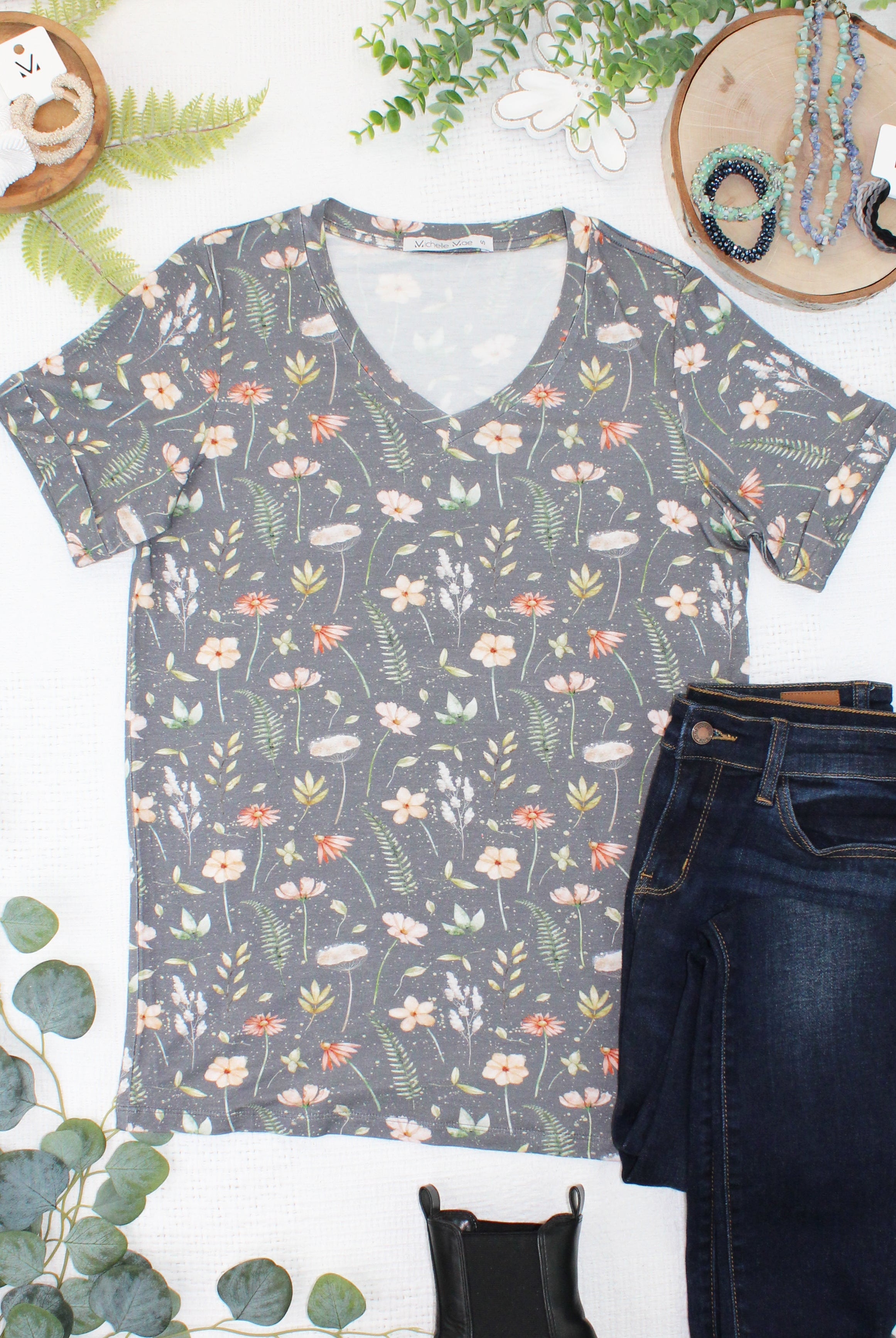 IN STOCK Sophie Top - Wildflower Meadow-Shirts-Dear Me Southern Boutique, located in DeRidder, Louisiana