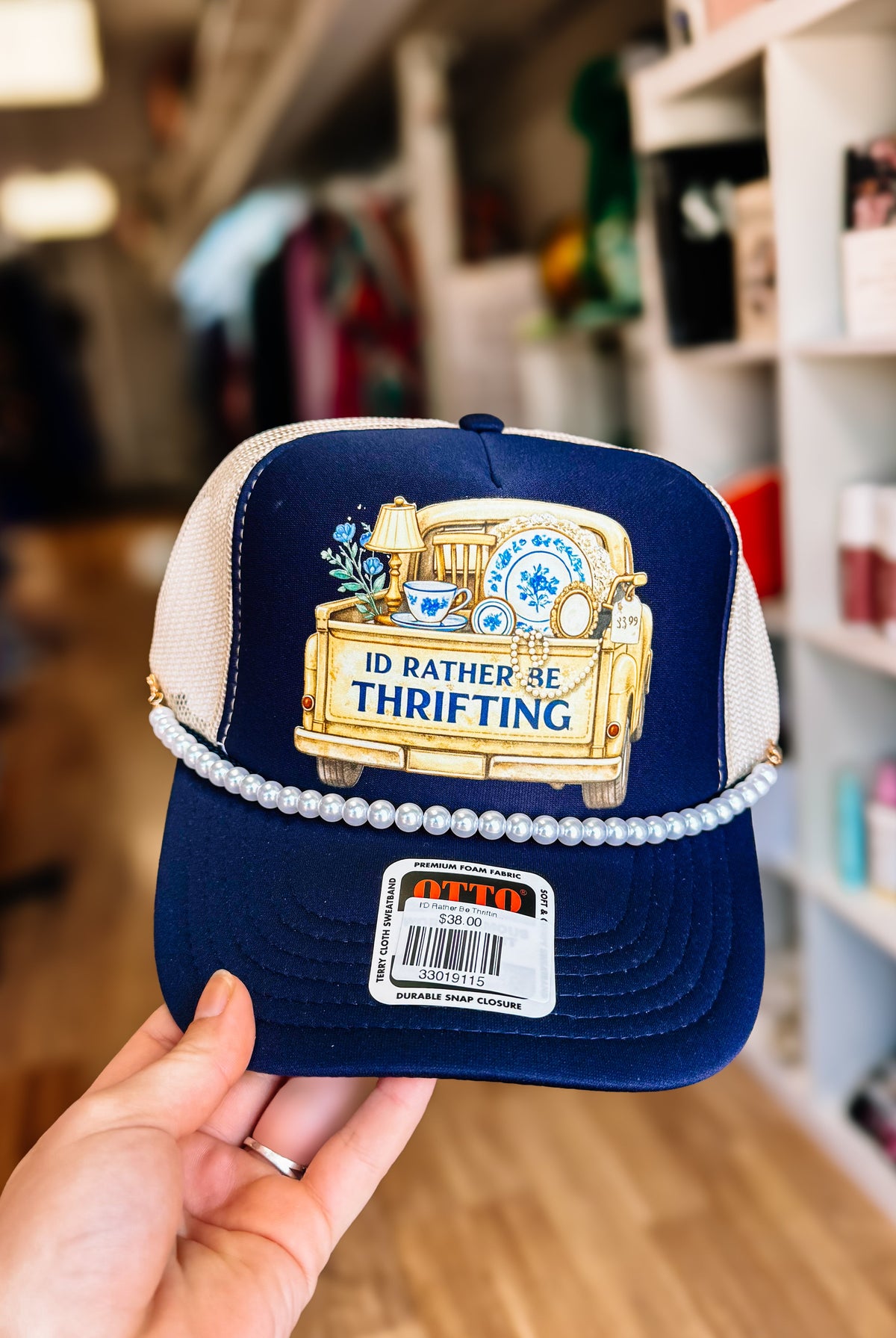 I'd Rather Be Thrifting Trucker Hat-Headwear/Hats-Dear Me Southern Boutique, located in DeRidder, Louisiana
