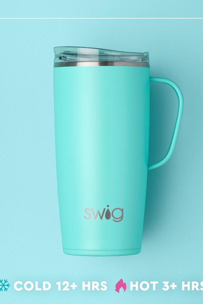 Indigo Tiles Travel Mug 22oz-Tumblers-Dear Me Southern Boutique, located in DeRidder, Louisiana
