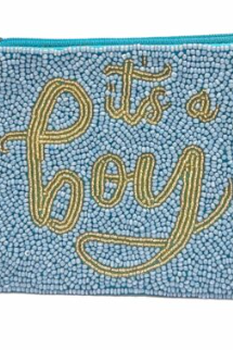 It's A Boy Beaded Large Coin Purse-Coin Purses-Dear Me Southern Boutique, located in DeRidder, Louisiana