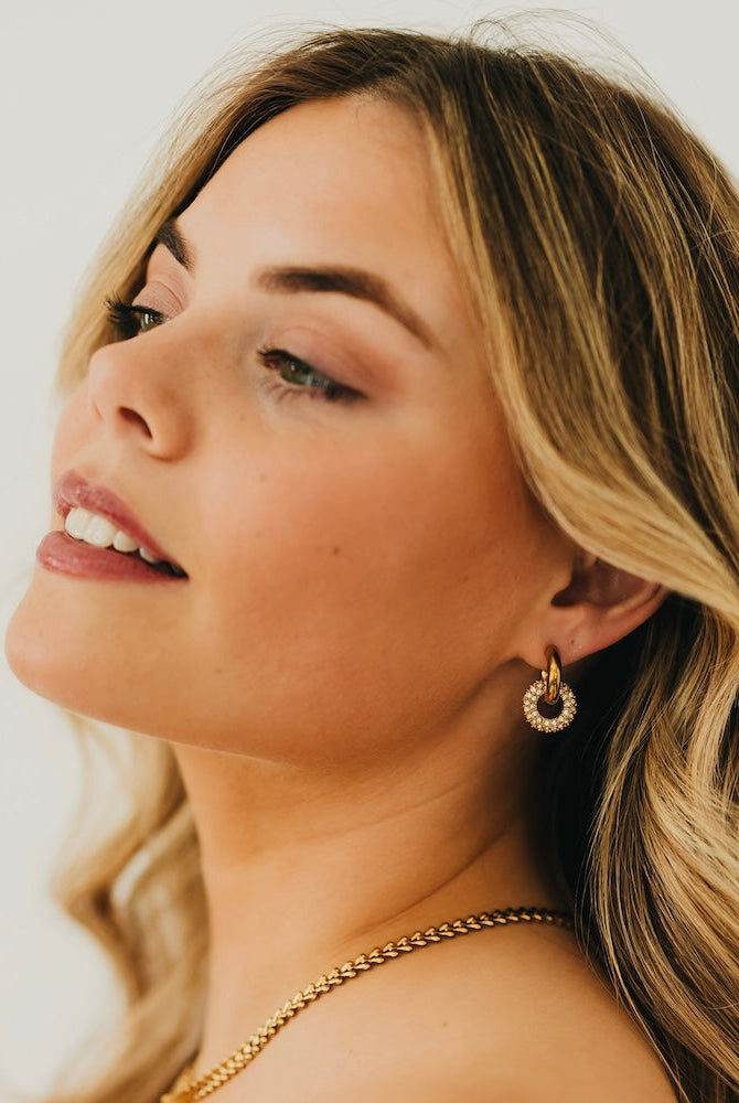 Ivy Interlock Hoop Earring - WATERPROOF-Presales-Dear Me Southern Boutique, located in DeRidder, Louisiana