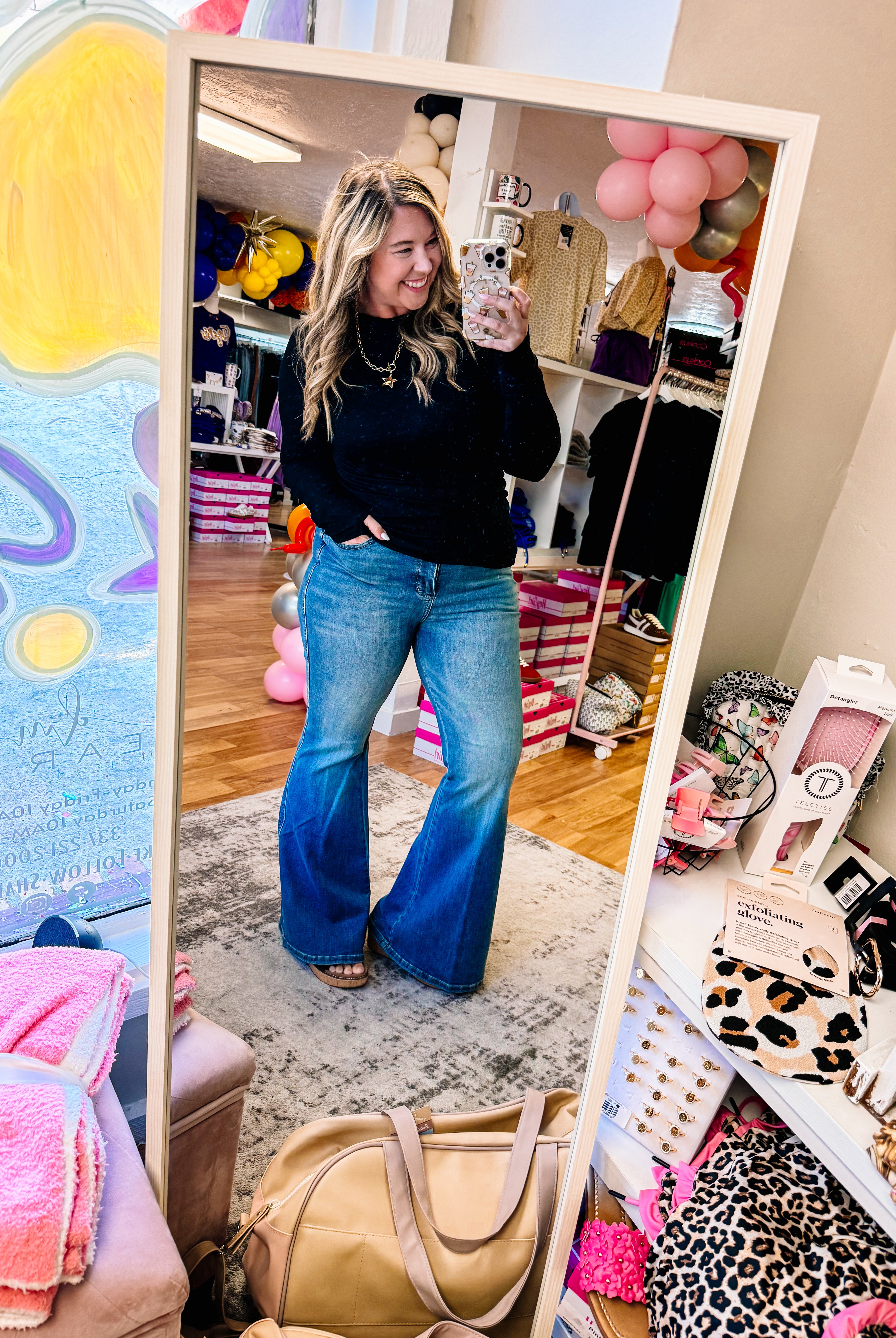Jacqueline Tummy Control Flare Judy Blue Jeans-Jeans-Dear Me Southern Boutique, located in DeRidder, Louisiana