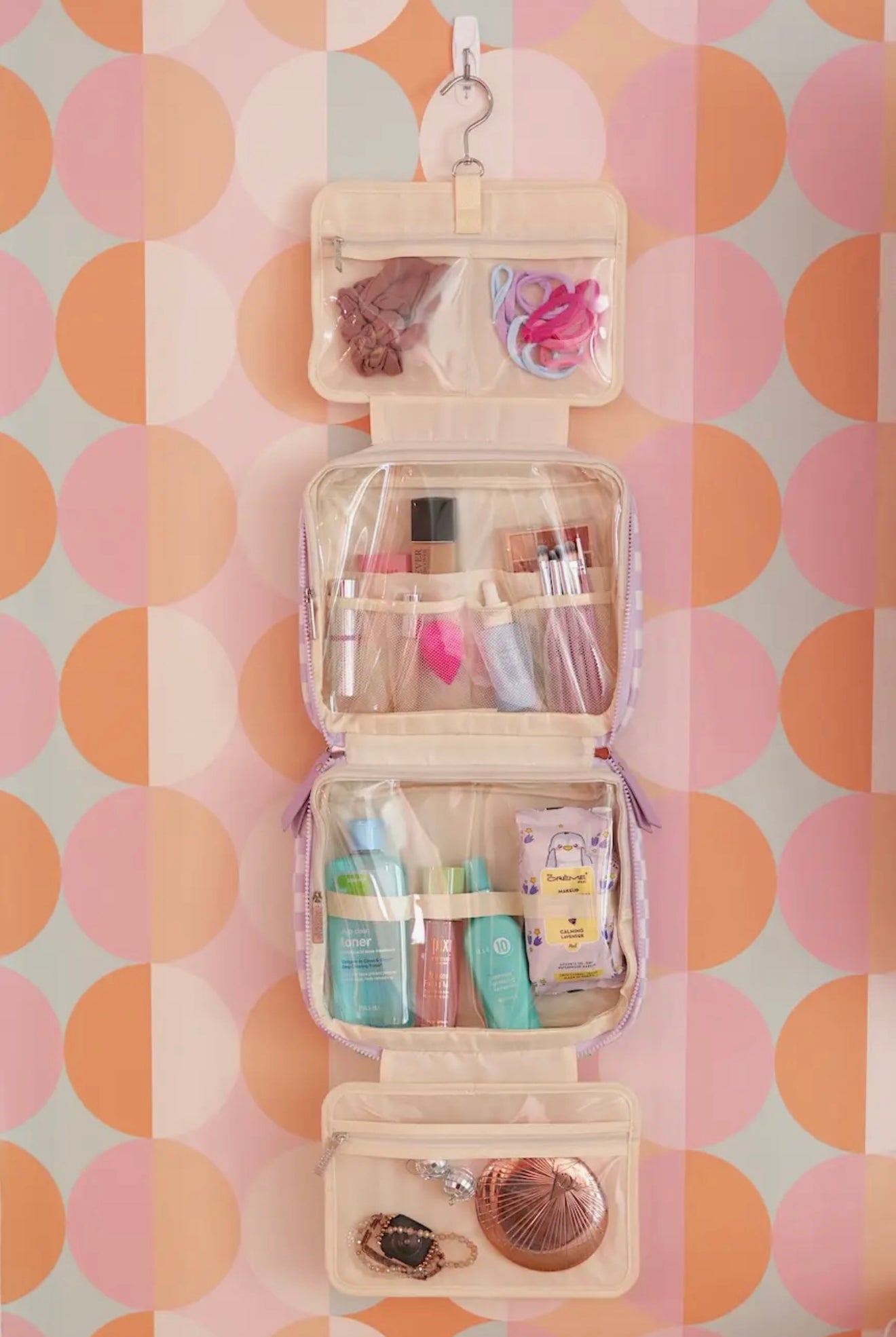 Jadelynn Brooke Hanging Organizer- Daydream Checkered-Travel Bag-Dear Me Southern Boutique, located in DeRidder, Louisiana