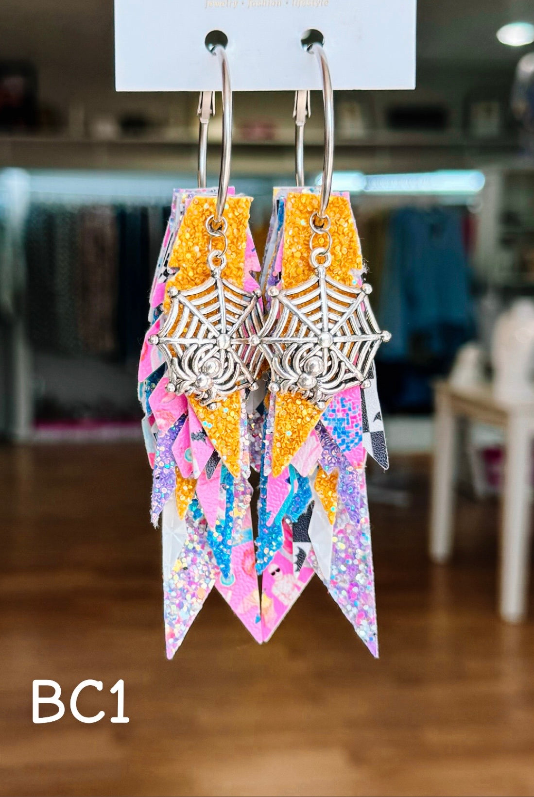 Jak Sprat BOO-jee Collection: Charmed Fabulous Feather Dangles-Earrings-Dear Me Southern Boutique, located in DeRidder, Louisiana