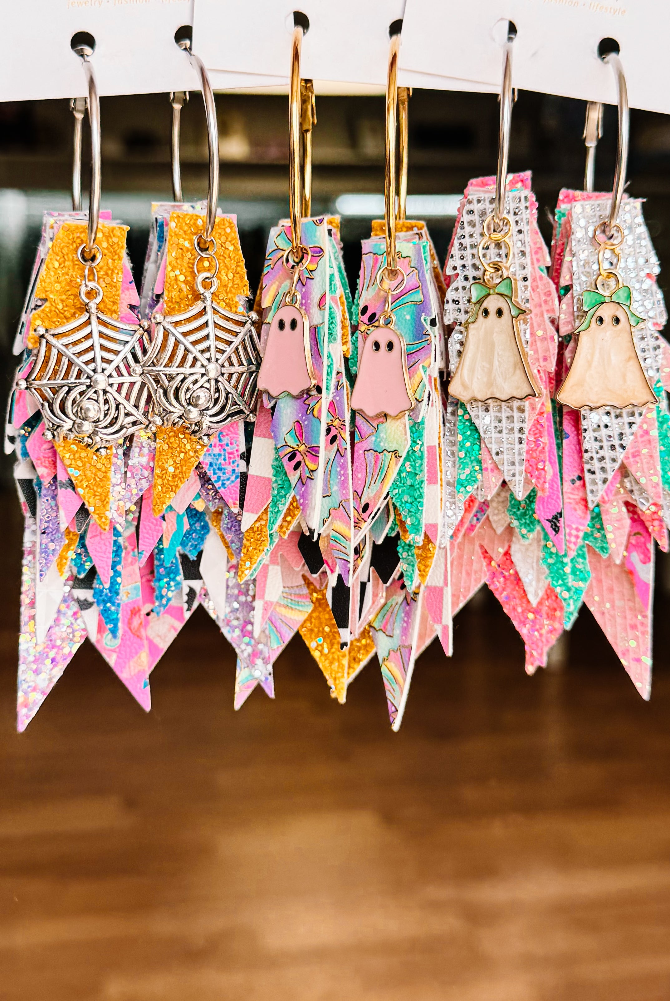 Jak Sprat BOO-jee Collection: Charmed Fabulous Feather Dangles-Earrings-Dear Me Southern Boutique, located in DeRidder, Louisiana