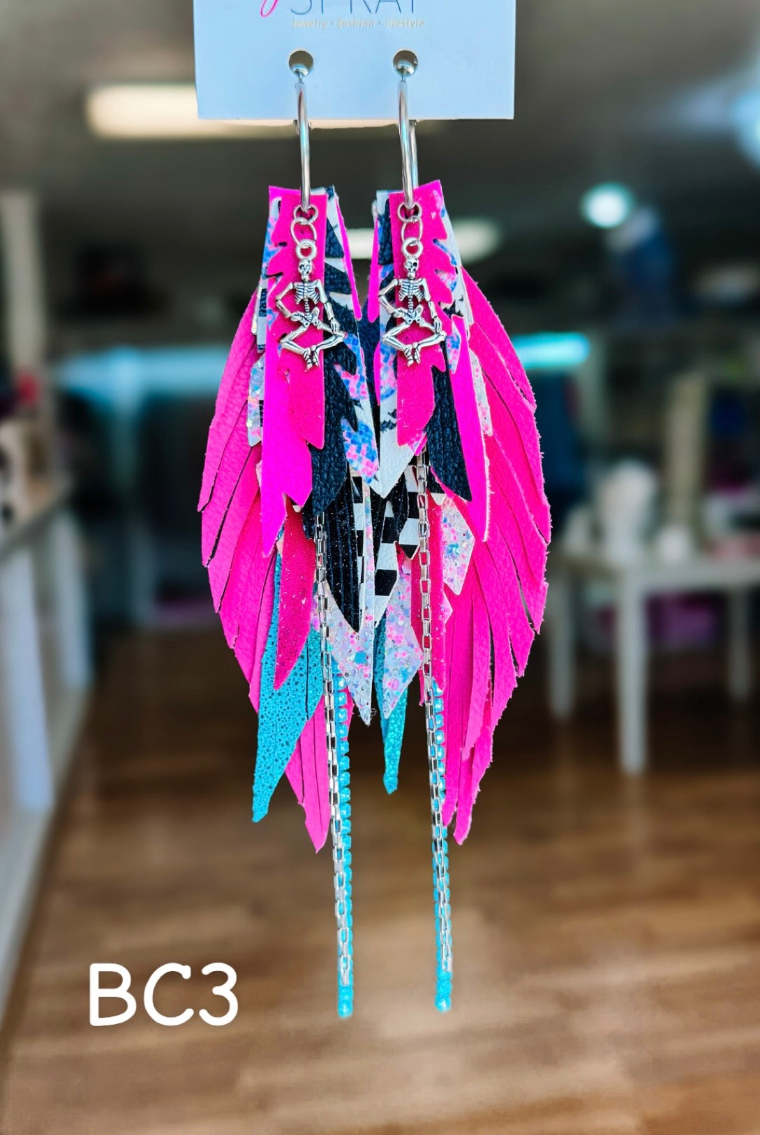 Jak Sprat BOO-jee Collection: Medium Mic Drop Dangles-Earrings-Dear Me Southern Boutique, located in DeRidder, Louisiana