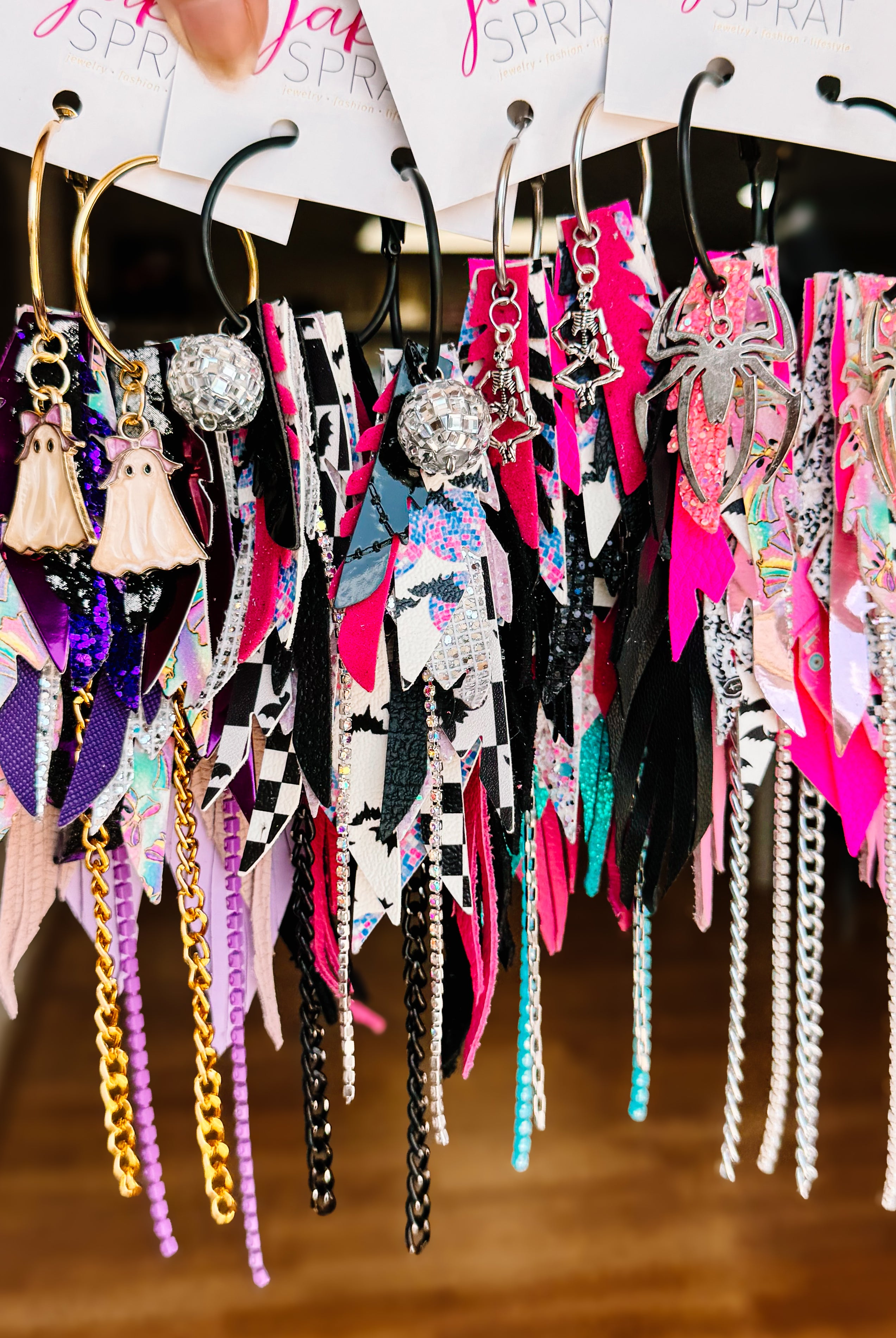 Jak Sprat BOO-jee Collection: Medium Mic Drop Dangles-Earrings-Dear Me Southern Boutique, located in DeRidder, Louisiana