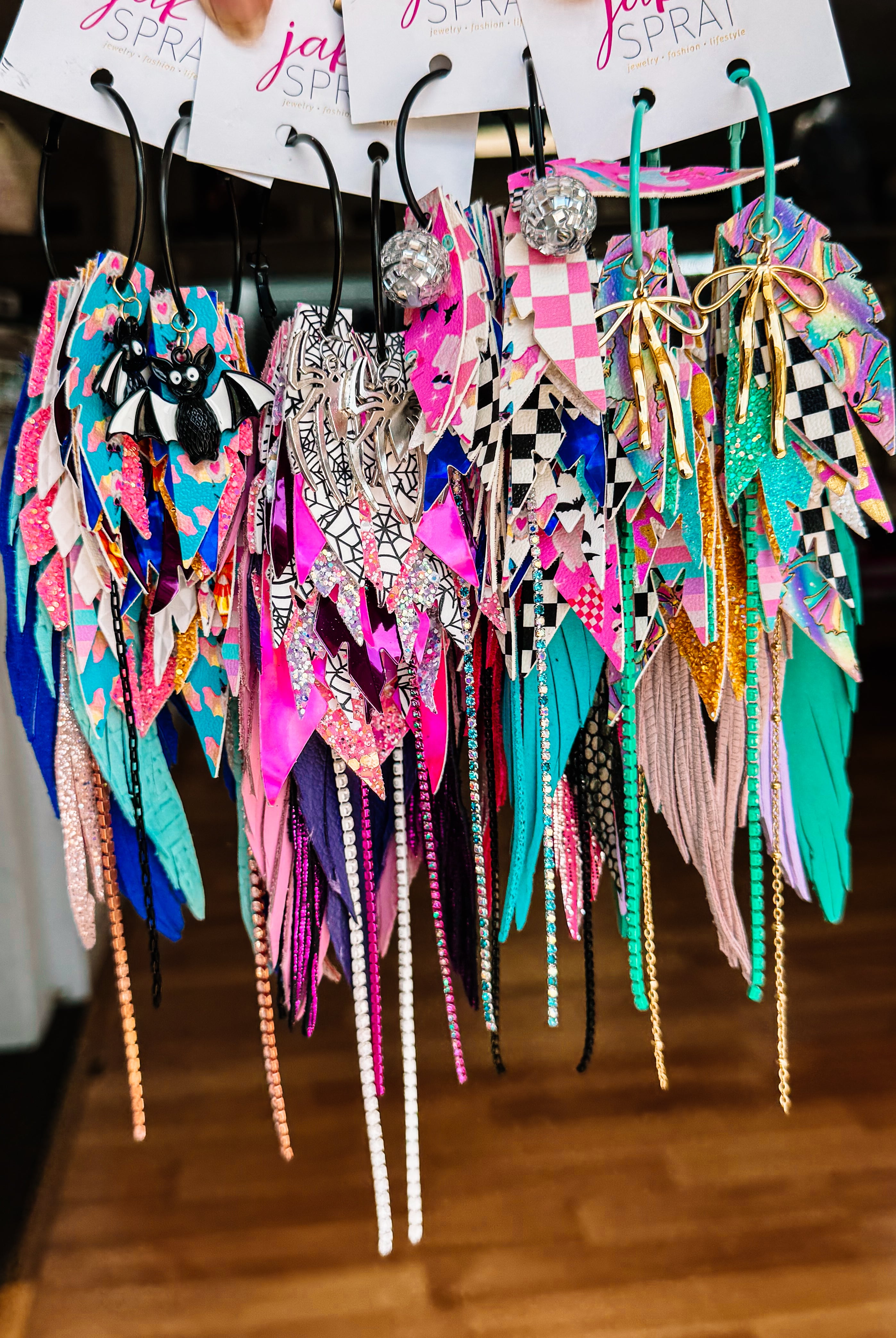 Jak Sprat BOO-jee Collection: Mega Mic Drop Dangles-Earrings-Dear Me Southern Boutique, located in DeRidder, Louisiana