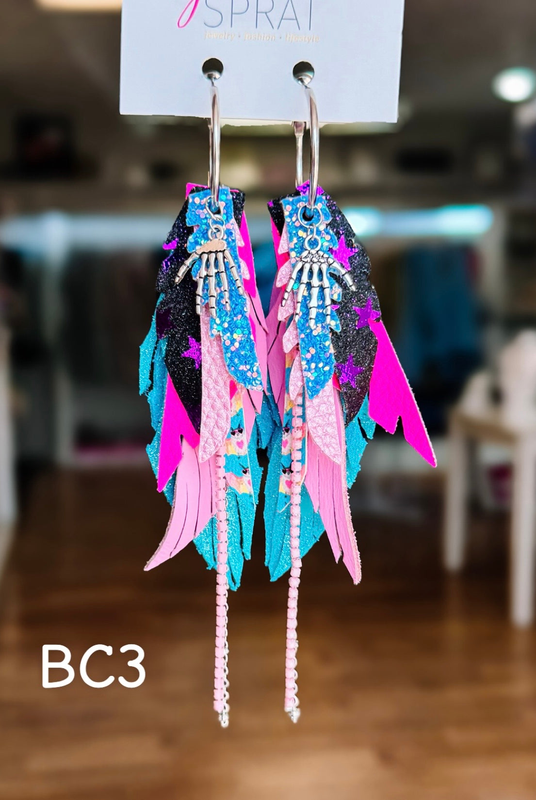 Jak Sprat BOO-jee Collection: Mini Mic Drop Dangles-Earrings-Dear Me Southern Boutique, located in DeRidder, Louisiana