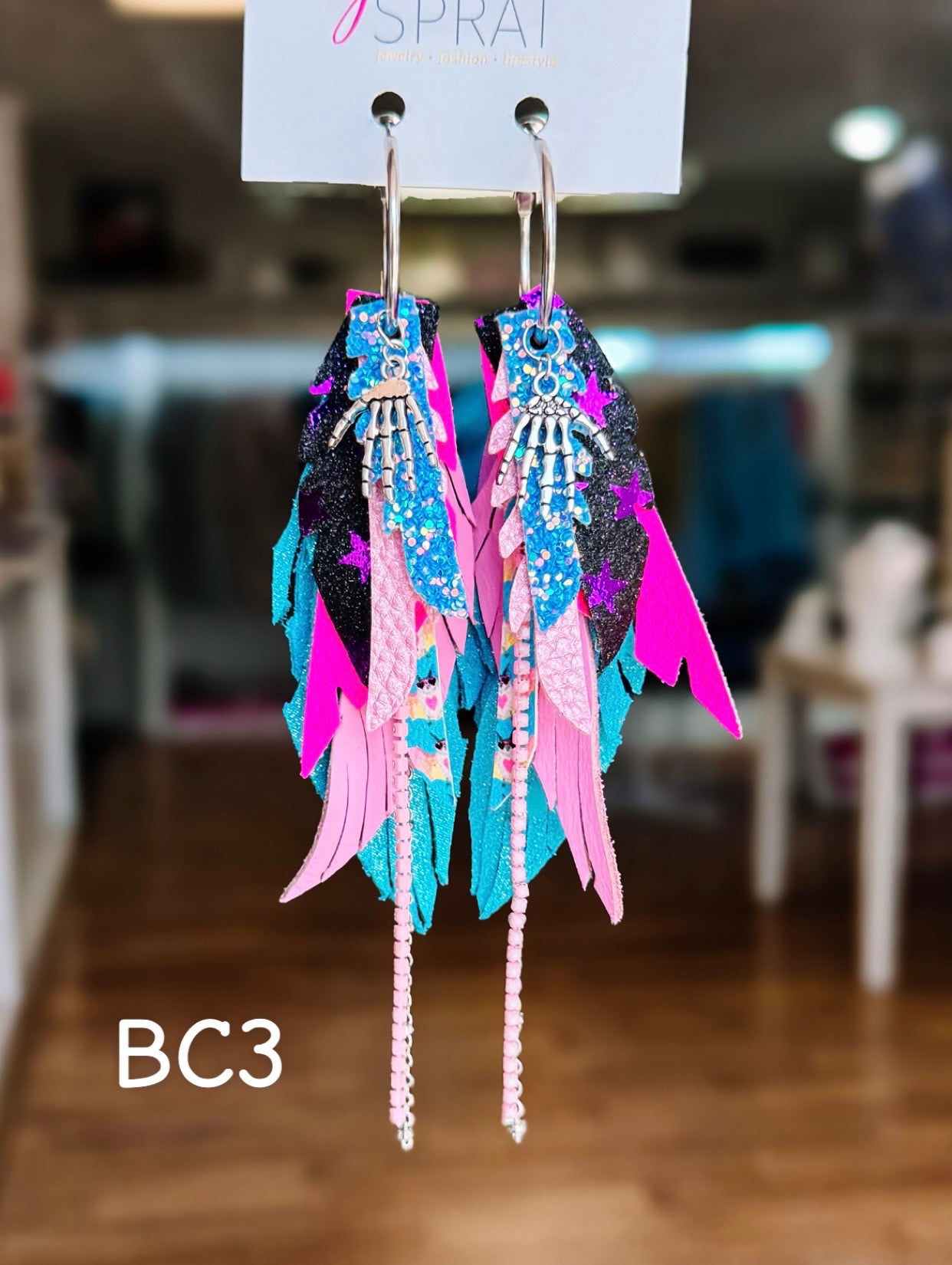 Jak Sprat BOO-jee Collection: Mini Mic Drop Dangles-Jewelry - Earrings-Dear Me Southern Boutique, located in DeRidder, Louisiana
