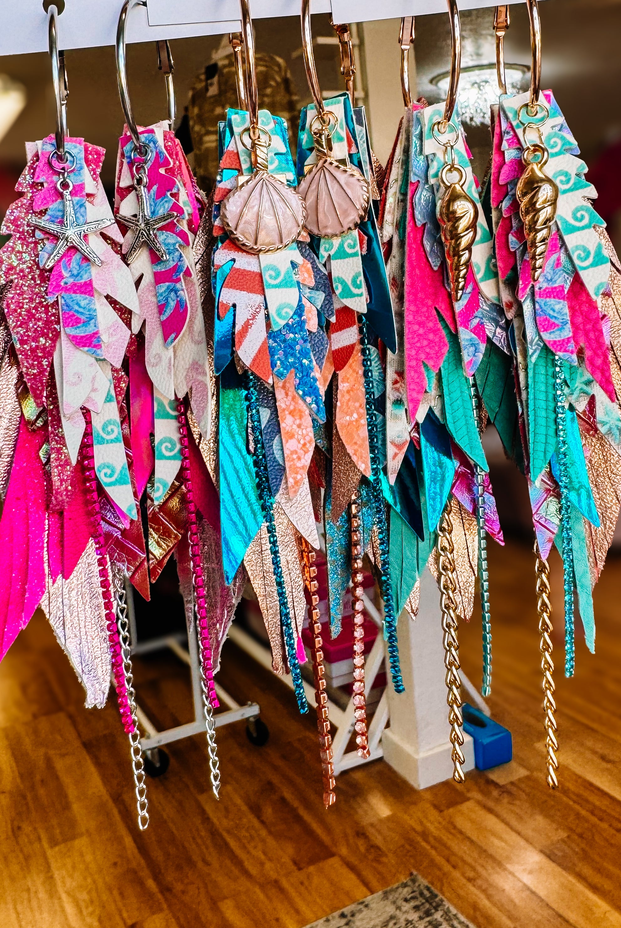 Jak Sprat Beach Please Collection: Medium Mic Drop Dangles-Earrings-Dear Me Southern Boutique, located in DeRidder, Louisiana