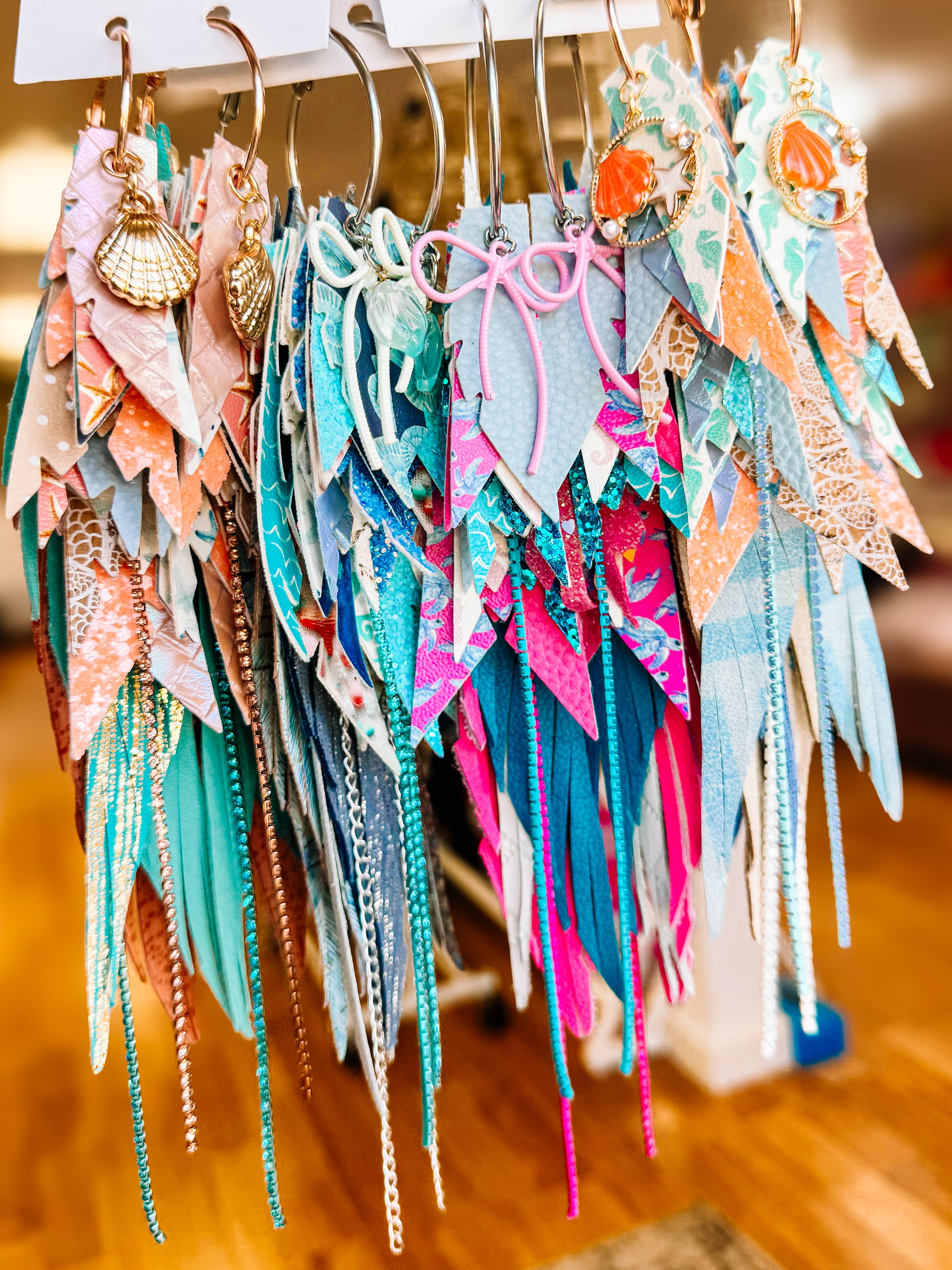 Jak Sprat Beach Please Collection: Mega Mic Drop-Earrings-Dear Me Southern Boutique, located in DeRidder, Louisiana
