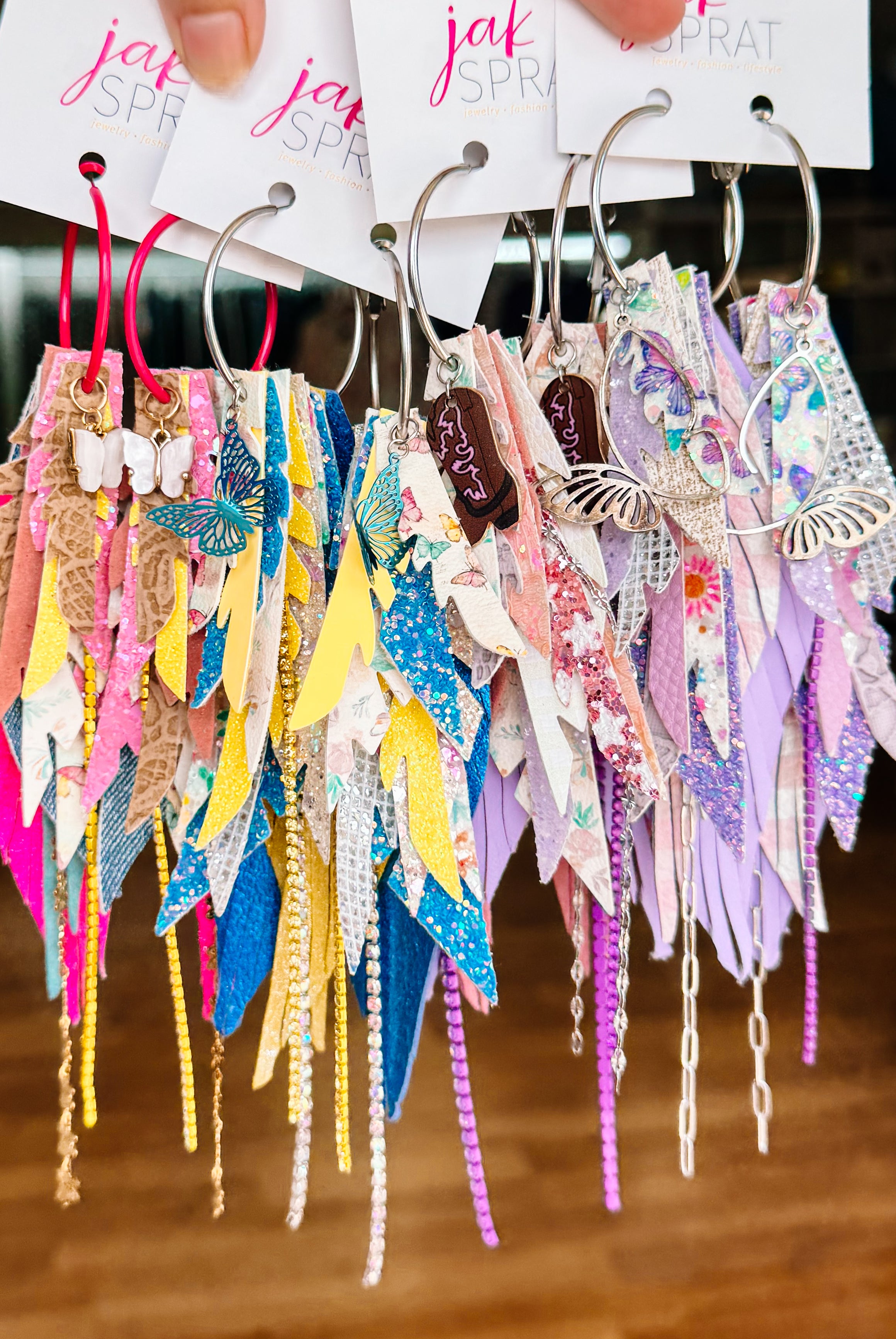 Jak Sprat Beg Your Pardon Collection: Medium Mic Drop Dangles-Earrings-Dear Me Southern Boutique, located in DeRidder, Louisiana