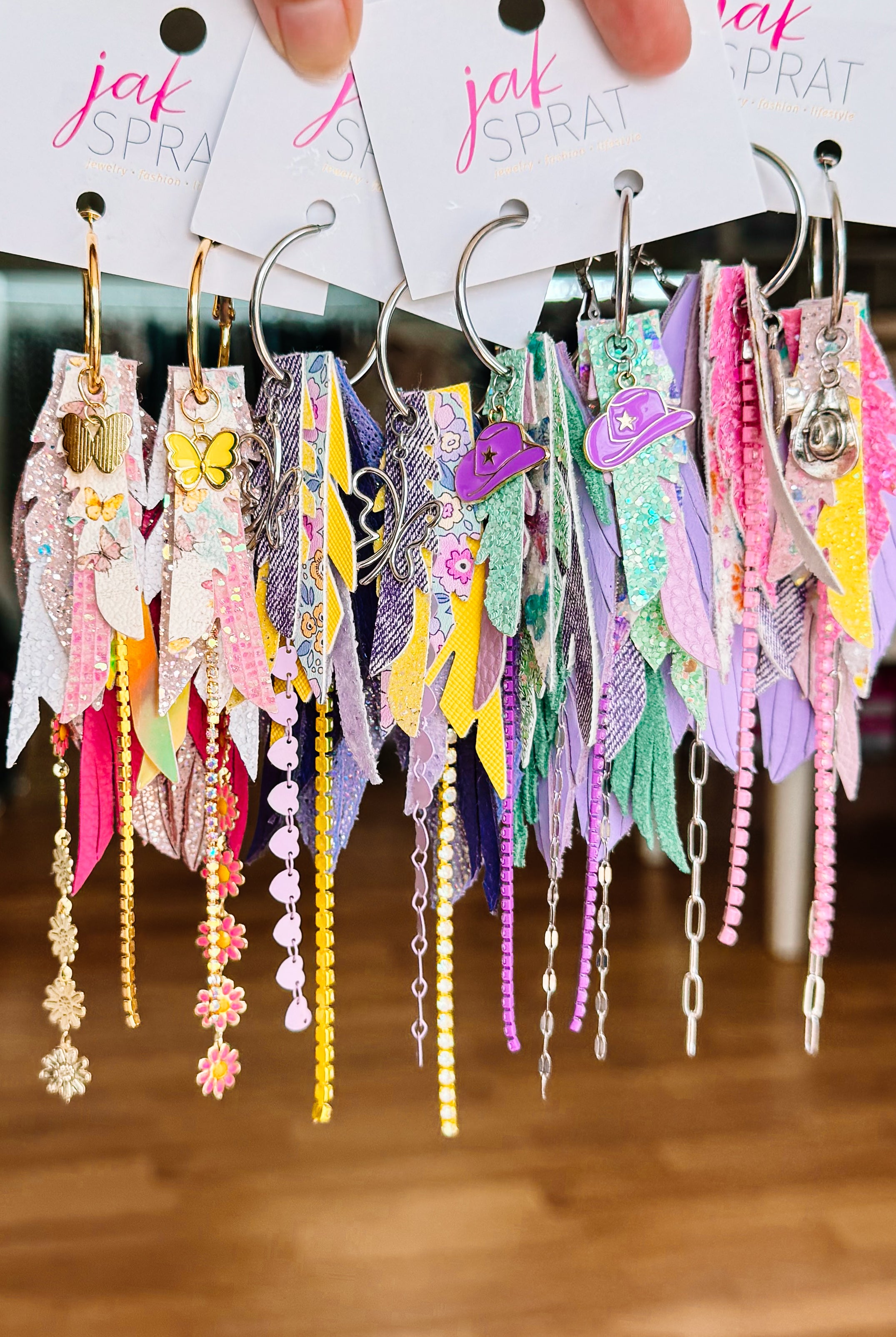 Jak Sprat Beg Your Pardon Collection: Mini Mic Drop Dangles-Earrings-Dear Me Southern Boutique, located in DeRidder, Louisiana