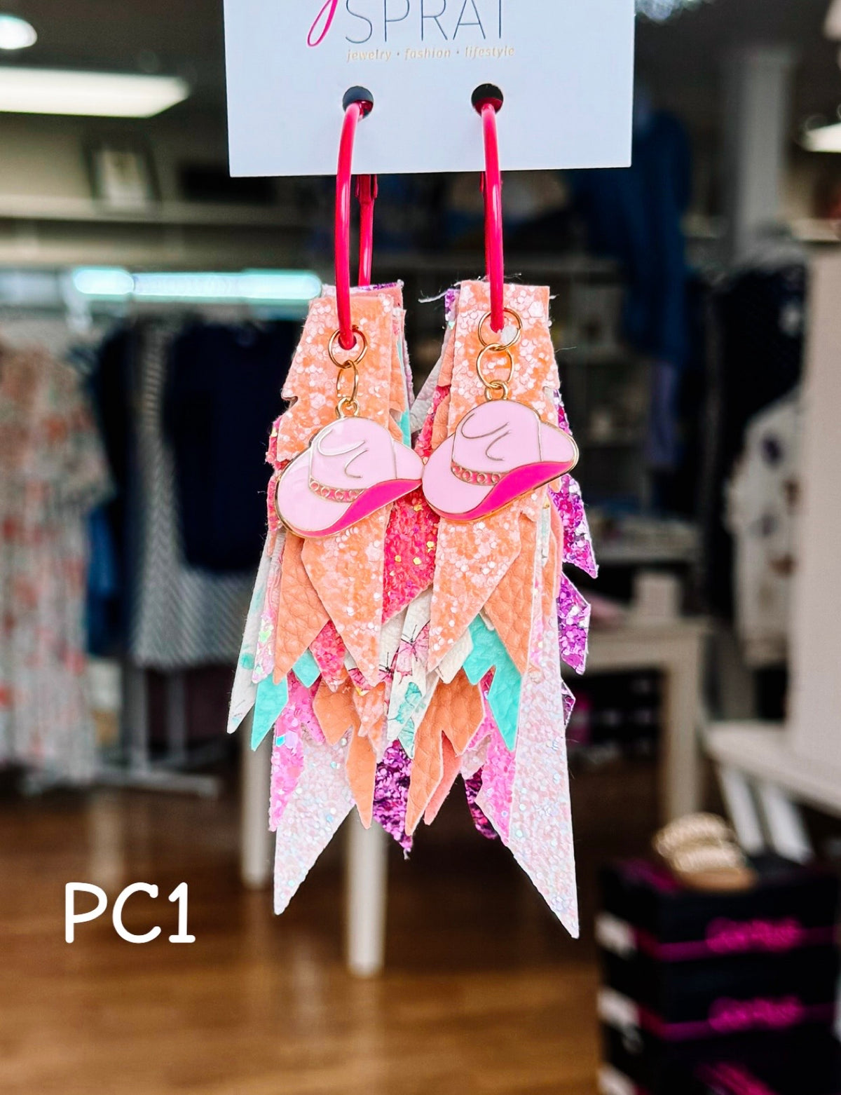 Jak Sprat Beg Your Parton Collection: Charmed Fabulous Feather Dangles-Jewelry - Earrings-Dear Me Southern Boutique, located in DeRidder, Louisiana