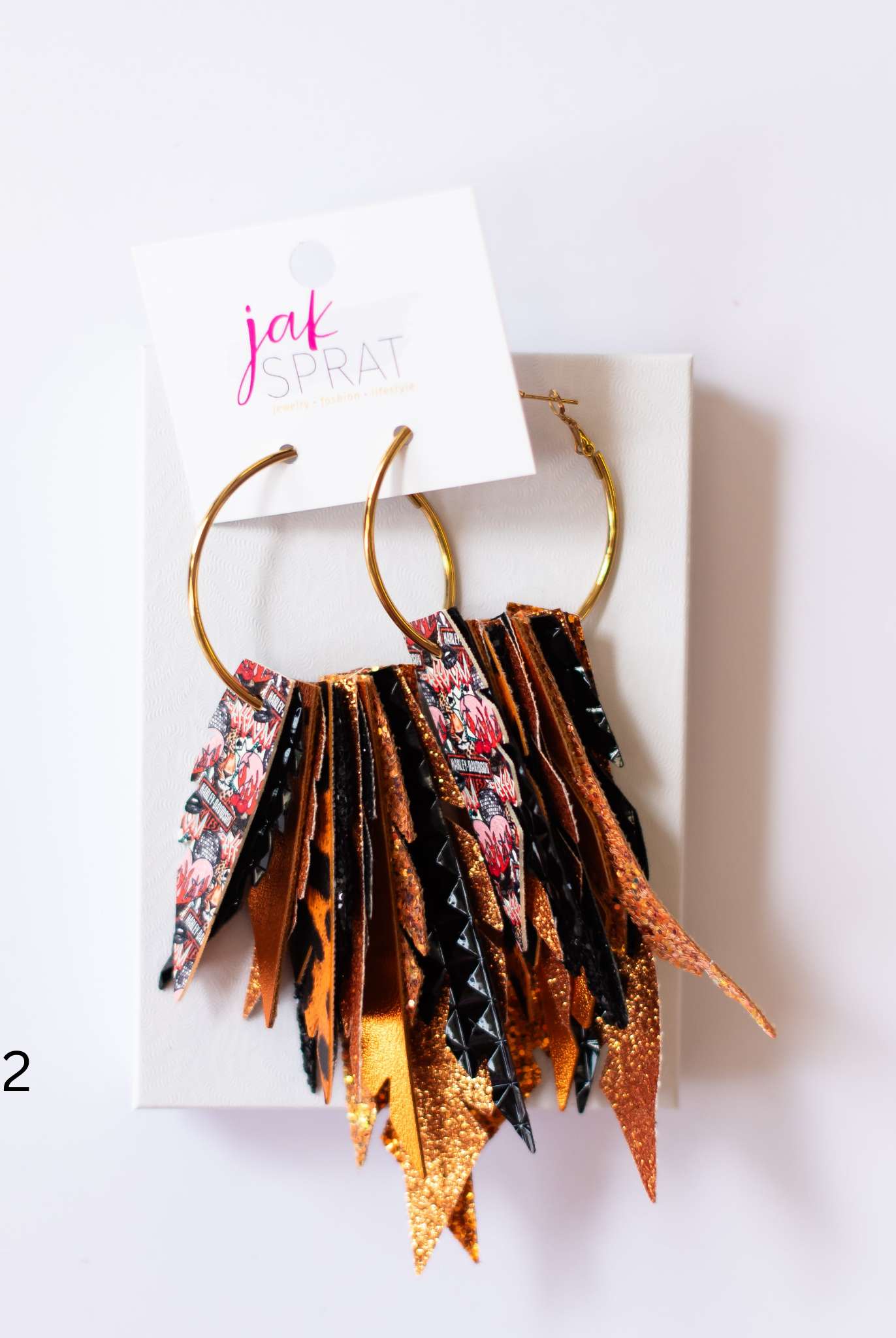 Jak Sprat Biker Babe Collection: Fabulous Feather Dangles-Earrings-Dear Me Southern Boutique, located in DeRidder, Louisiana