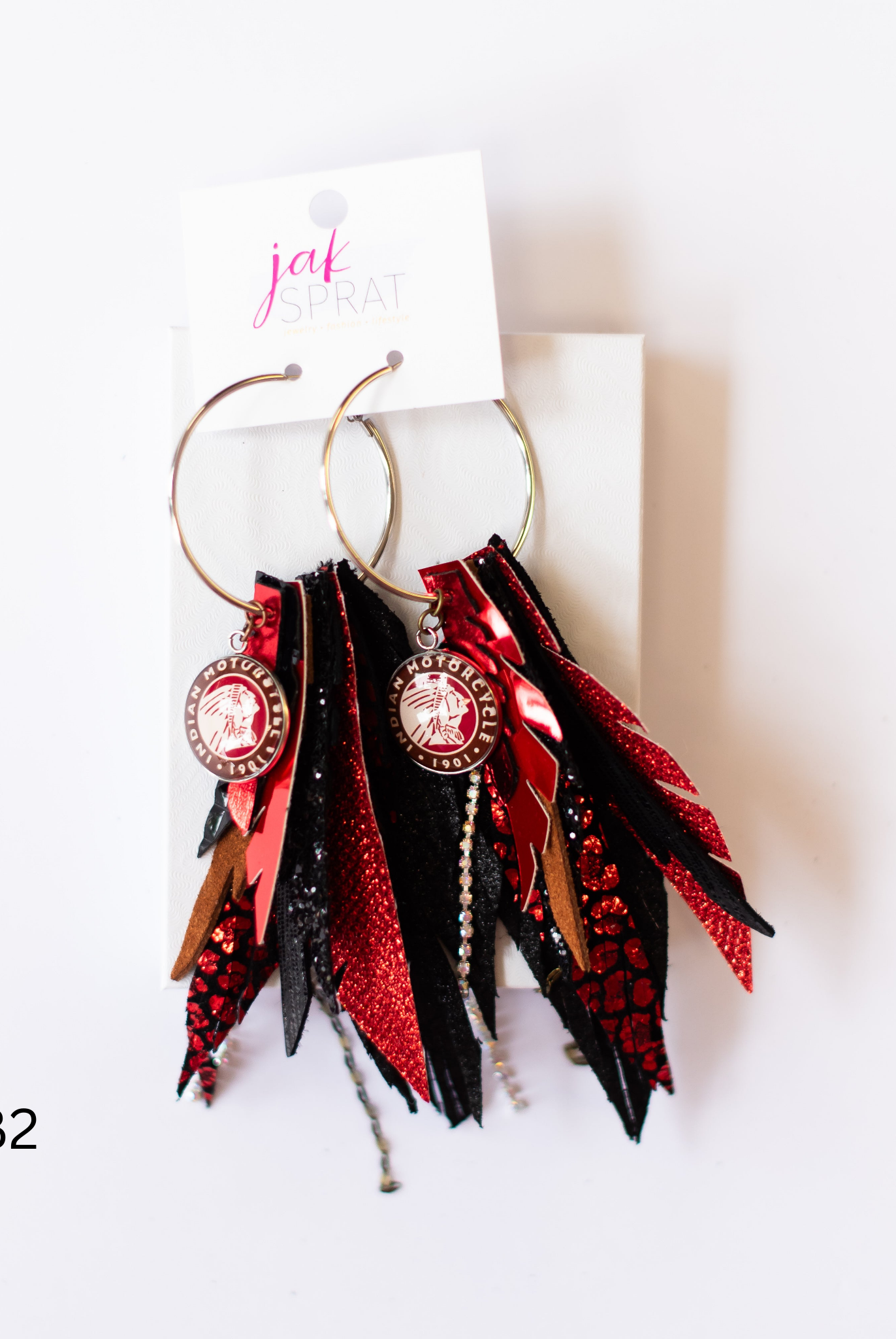 Jak Sprat Biker Babe Collection: Medium Mic Drop Dangles-Earrings-Dear Me Southern Boutique, located in DeRidder, Louisiana