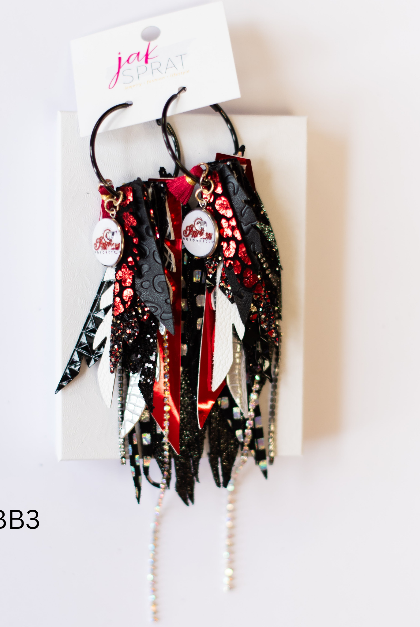 Jak Sprat Biker Babe Collection: Medium Mic Drop Dangles-Earrings-Dear Me Southern Boutique, located in DeRidder, Louisiana