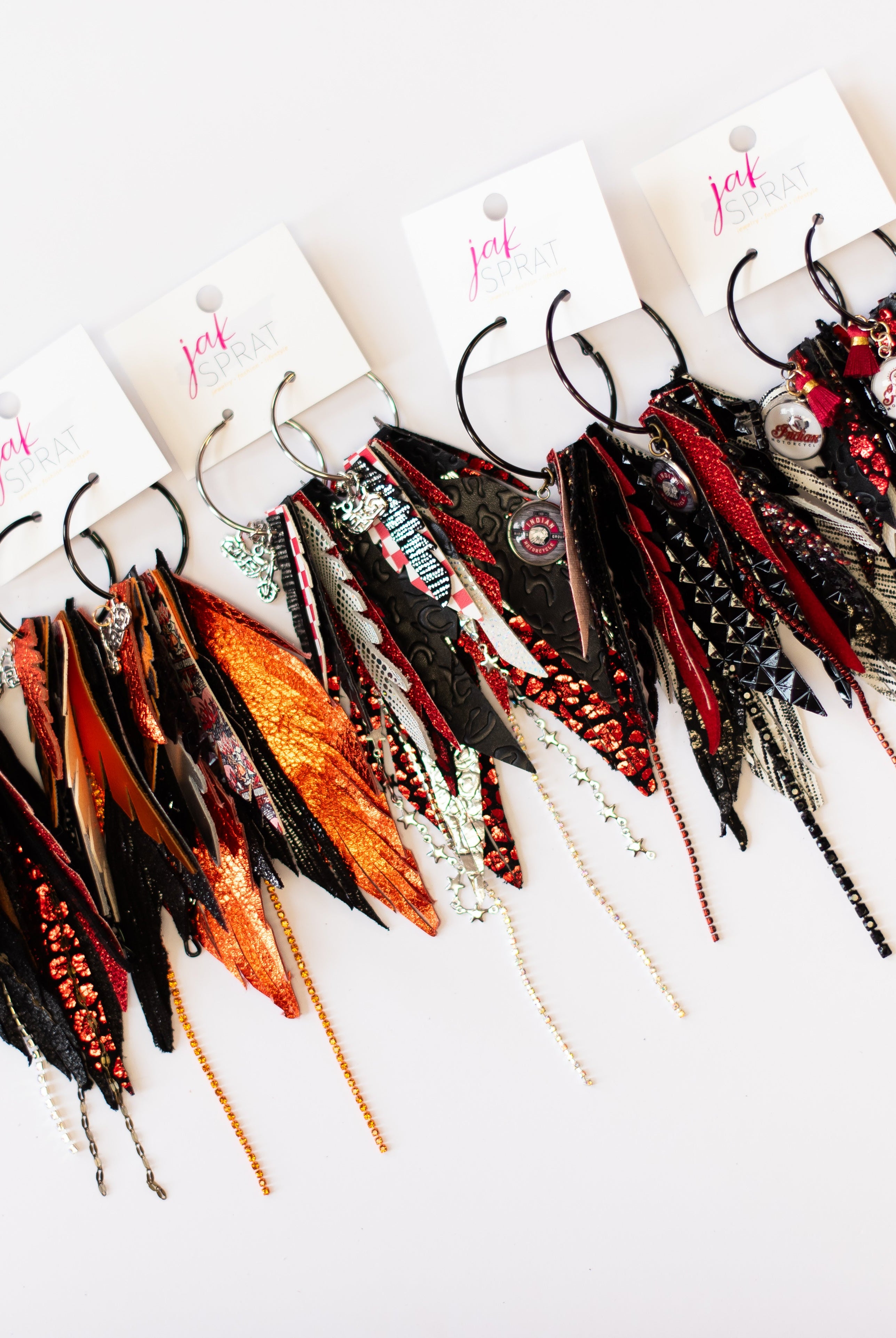 Jak Sprat Biker Babe Collection: Medium Mic Drop Dangles-Earrings-Dear Me Southern Boutique, located in DeRidder, Louisiana