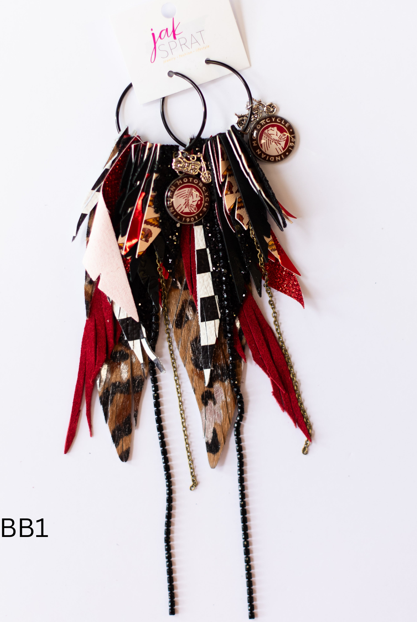 Jak Sprat Biker Babe Collection: Mega Mic Drop Dangles-Earrings-Dear Me Southern Boutique, located in DeRidder, Louisiana