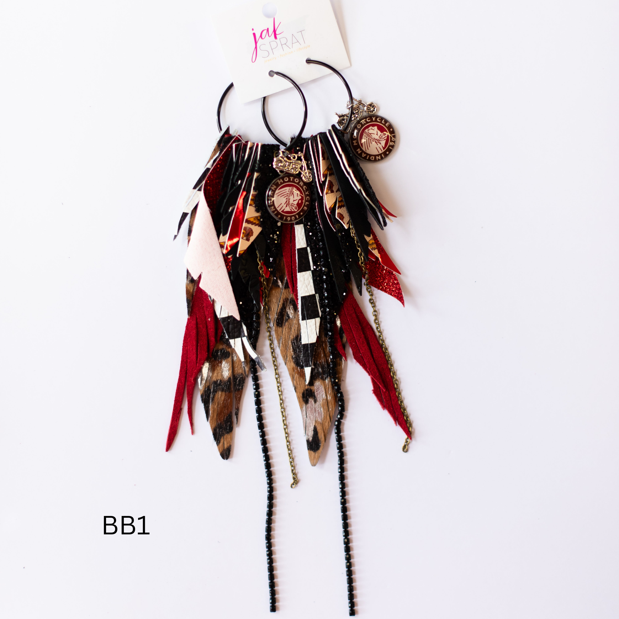 Jak Sprat Biker Babe Collection: Mega Mic Drop Dangles-Earrings-Dear Me Southern Boutique, located in DeRidder, Louisiana