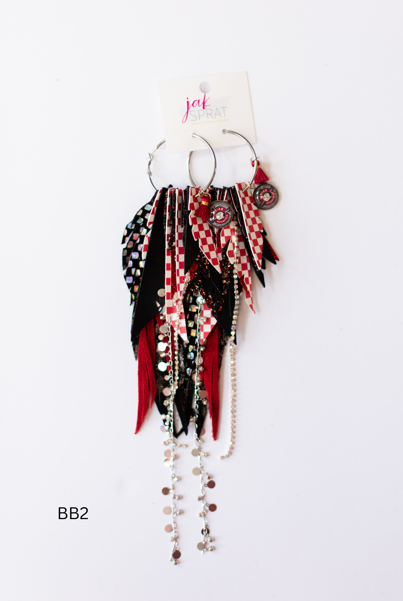 Jak Sprat Biker Babe Collection: Mega Mic Drop Dangles-Earrings-Dear Me Southern Boutique, located in DeRidder, Louisiana