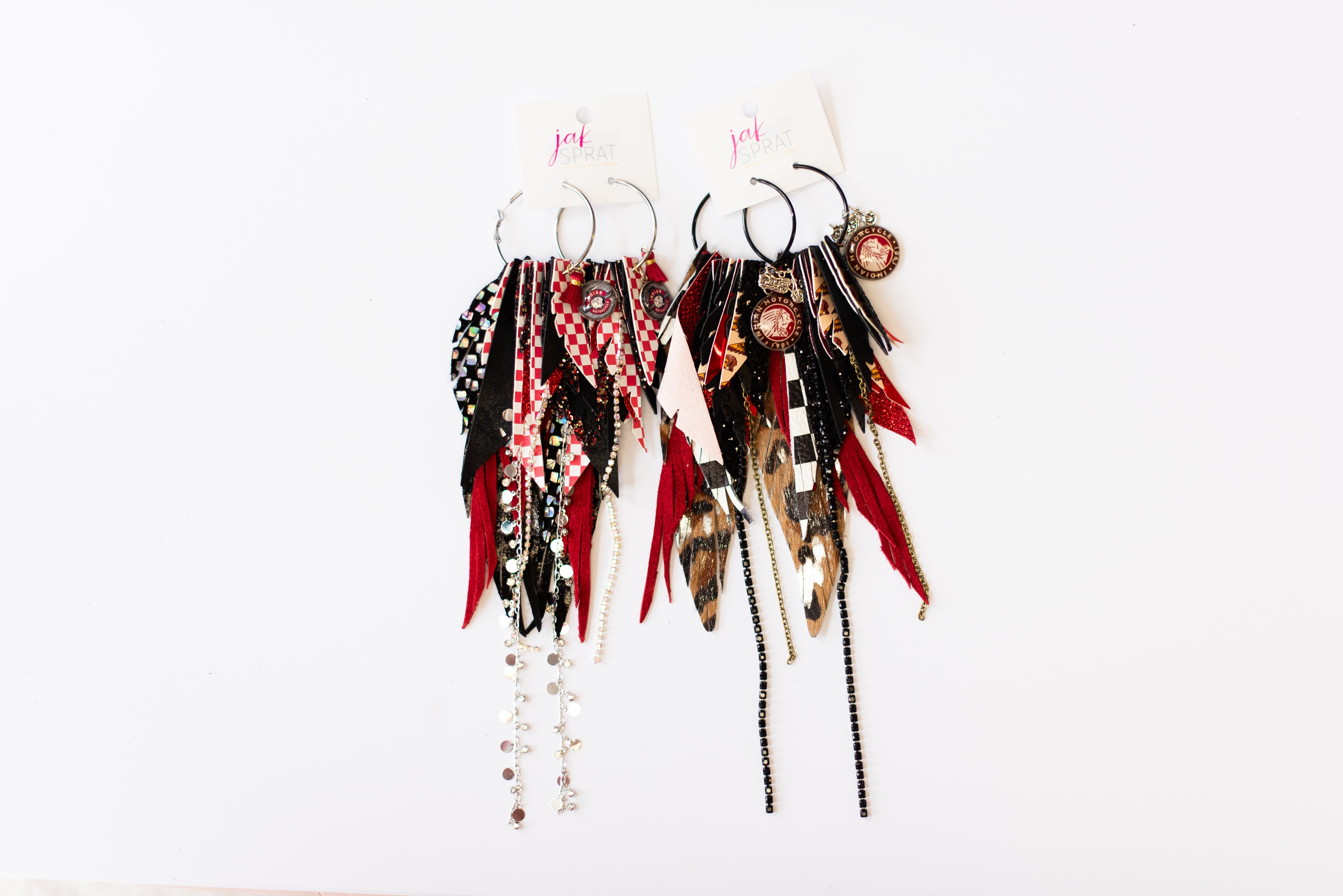 Jak Sprat Biker Babe Collection: Mega Mic Drop Dangles-Earrings-Dear Me Southern Boutique, located in DeRidder, Louisiana
