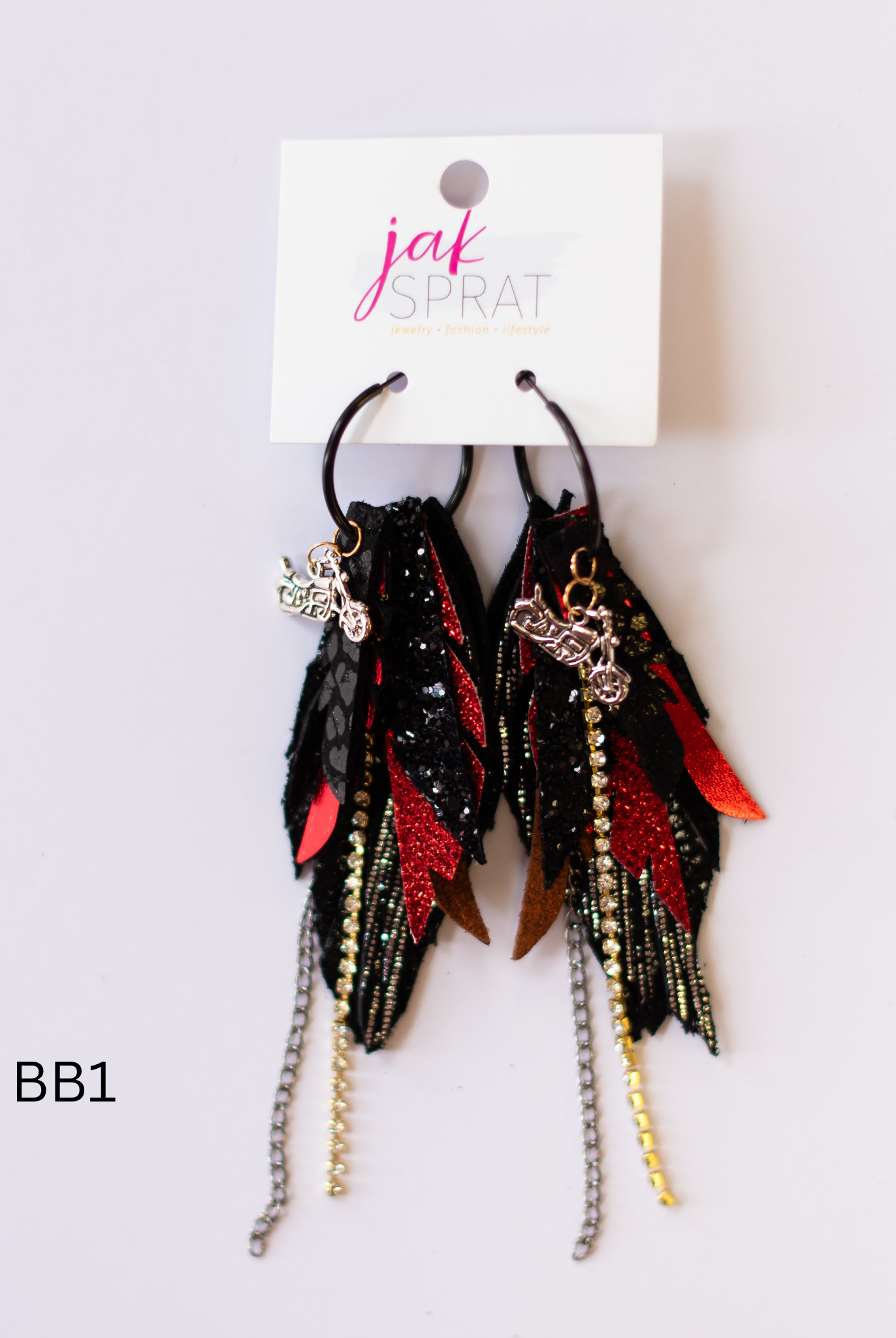 Jak Sprat Biker Babe Collection: Mini Mic Drop Dangles-Earrings-Dear Me Southern Boutique, located in DeRidder, Louisiana
