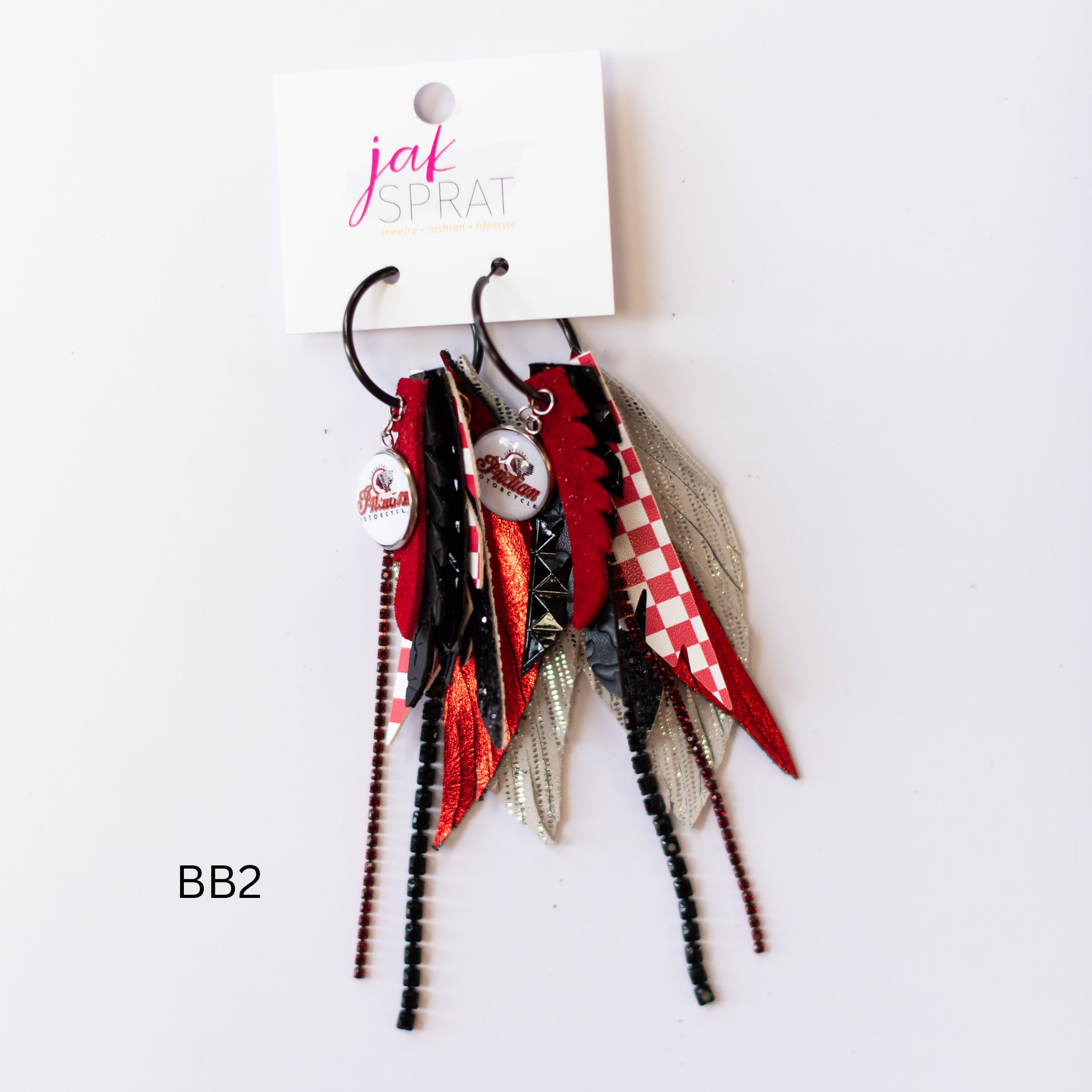 Jak Sprat Biker Babe Collection: Mini Mic Drop Dangles-Earrings-Dear Me Southern Boutique, located in DeRidder, Louisiana