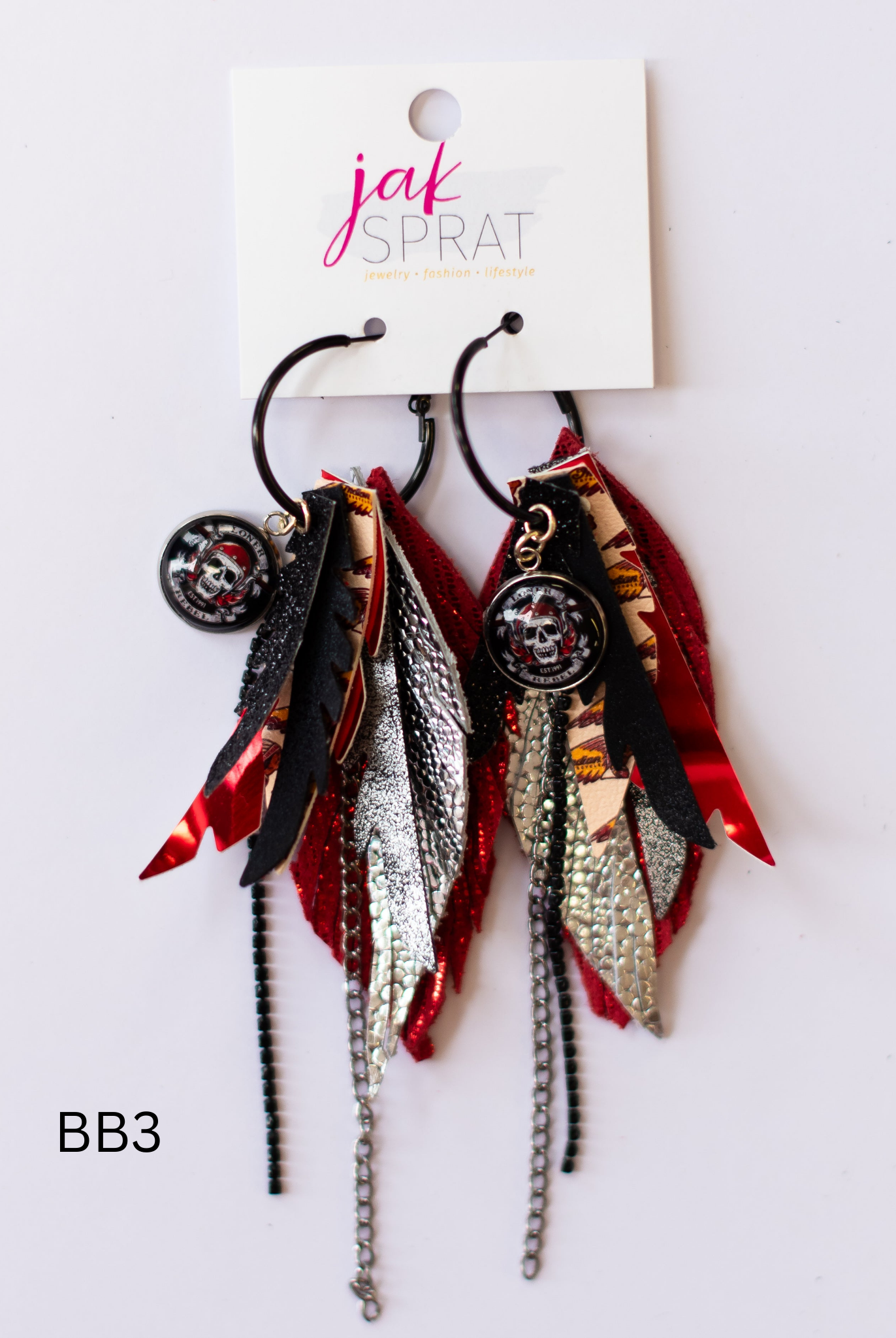Jak Sprat Biker Babe Collection: Mini Mic Drop Dangles-Earrings-Dear Me Southern Boutique, located in DeRidder, Louisiana