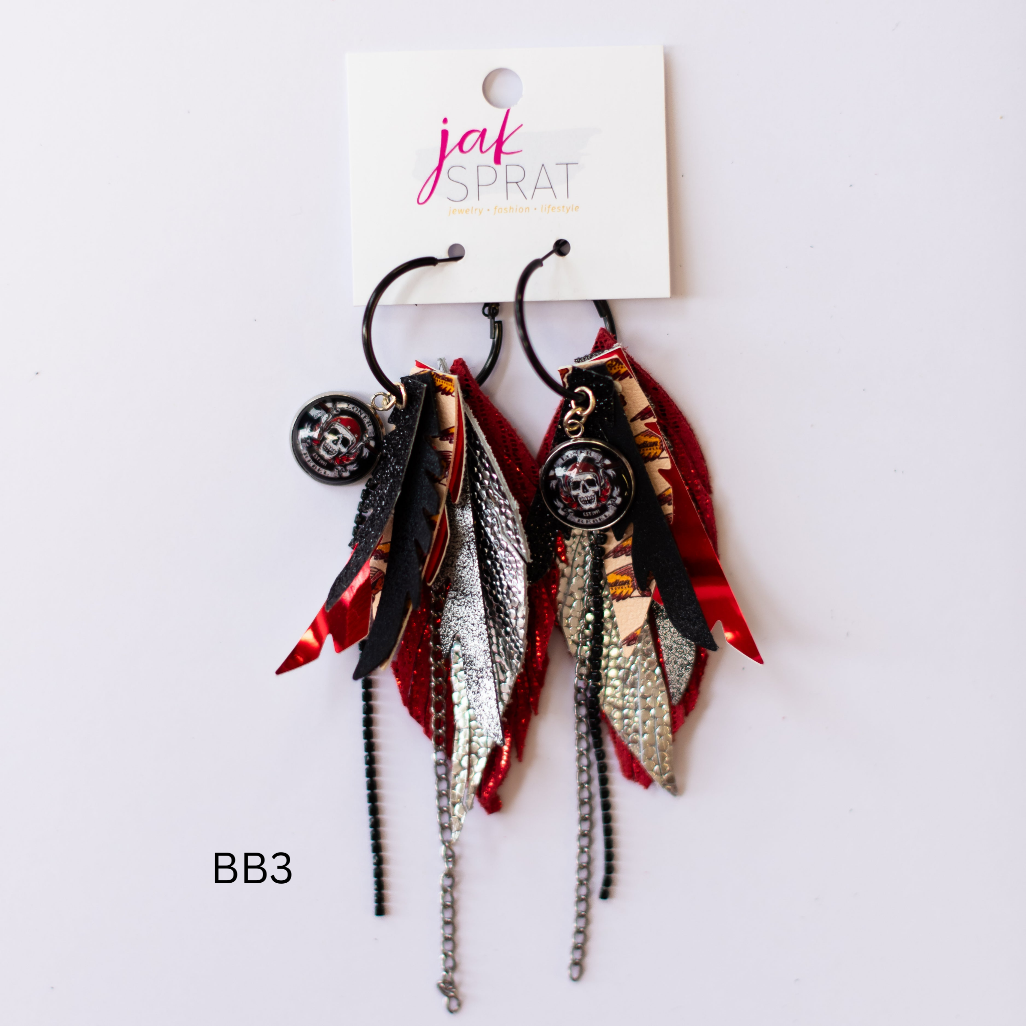Jak Sprat Biker Babe Collection: Mini Mic Drop Dangles-Earrings-Dear Me Southern Boutique, located in DeRidder, Louisiana